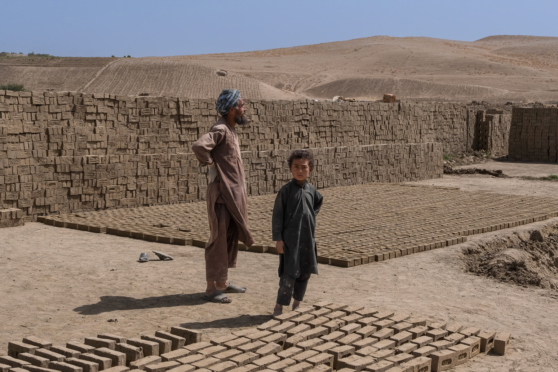 Brick kiln workers in northern Afghanistan, Balkh, September 2024