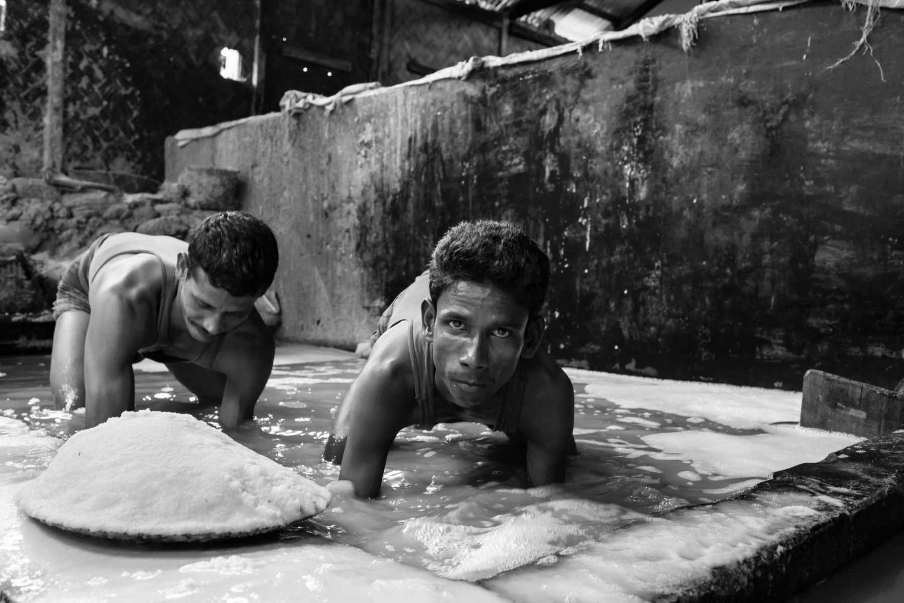 Workers at a salt processing plant, Chittagong, Bangladesh, June 2015