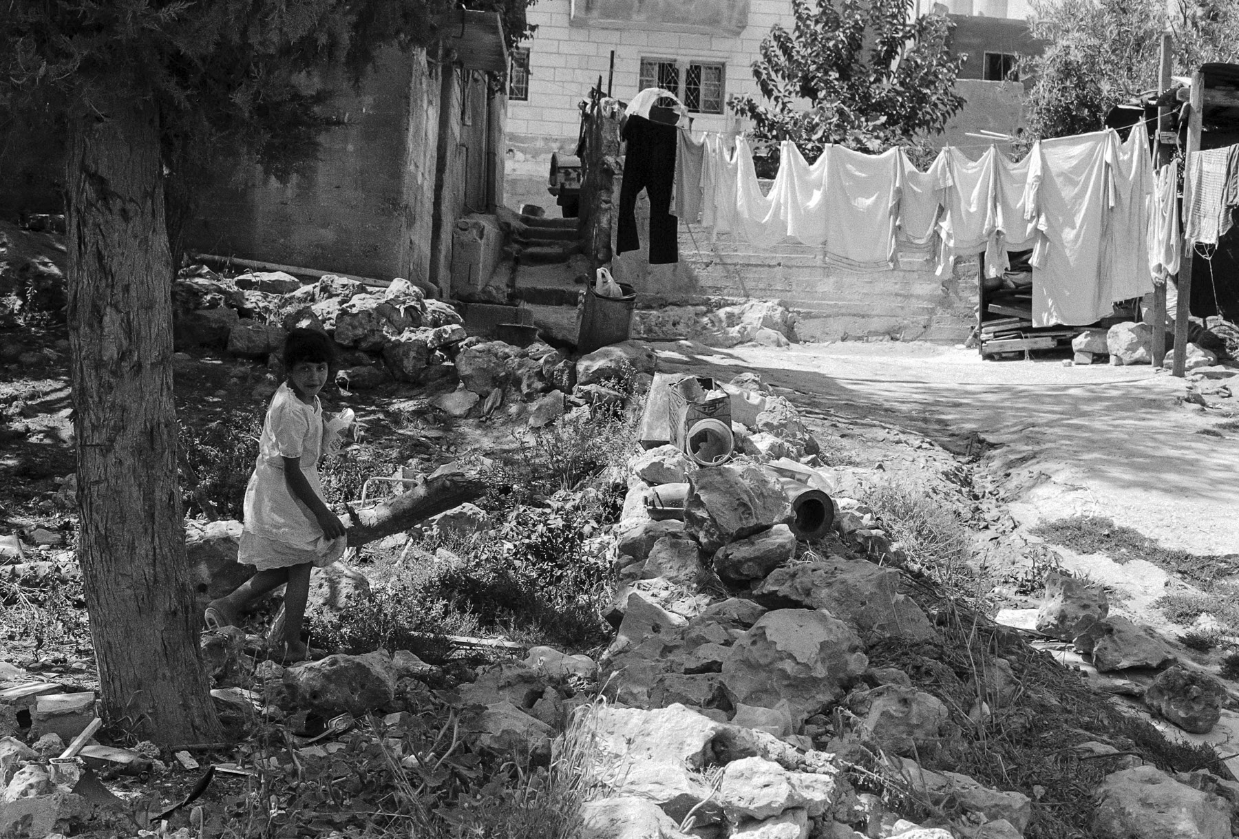 A rare open space in Dheisheh refugee camp, 1992
