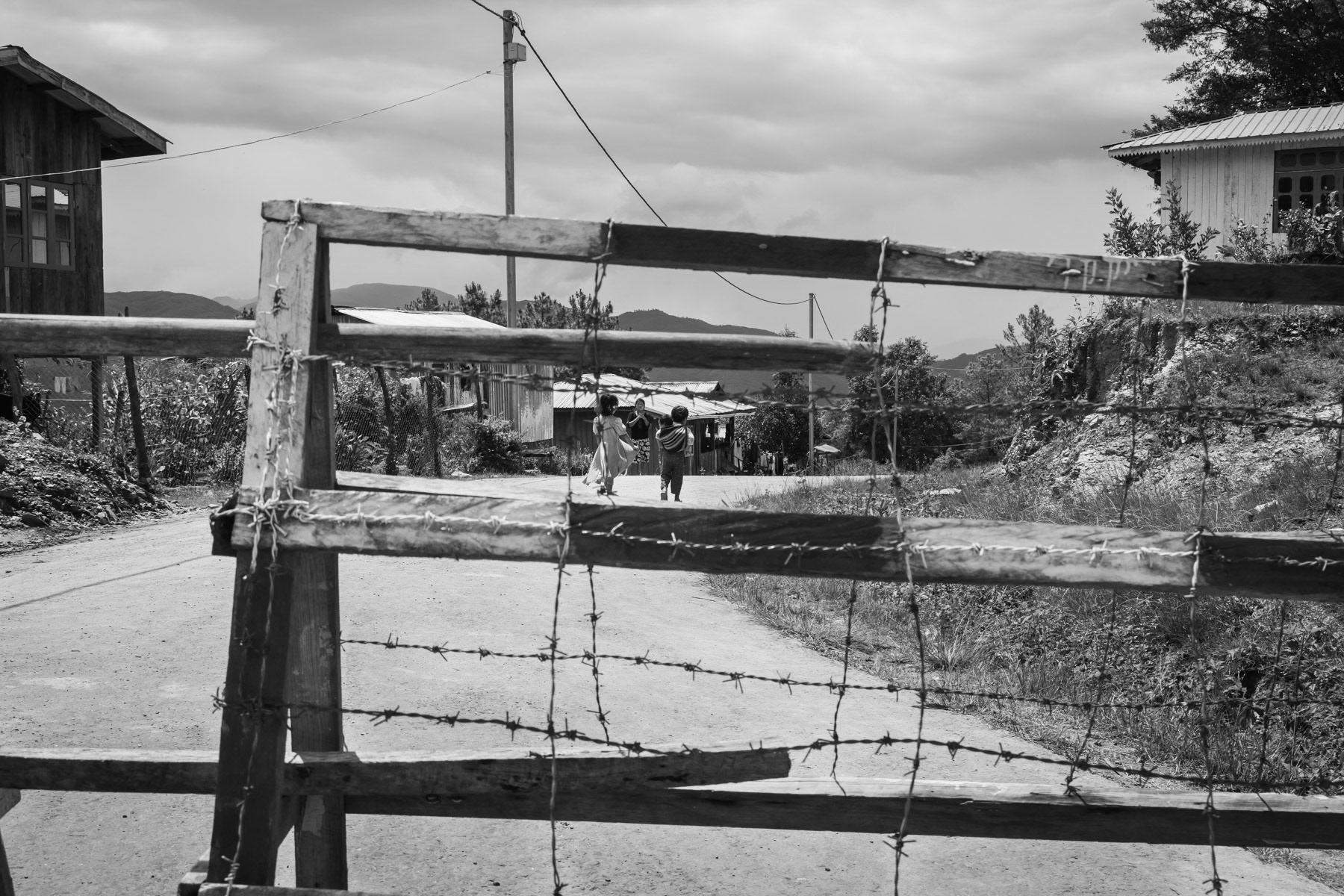 Check-point in Hnaring, the main town of the Lautu region in central Chin State, Myanmar, September 2022