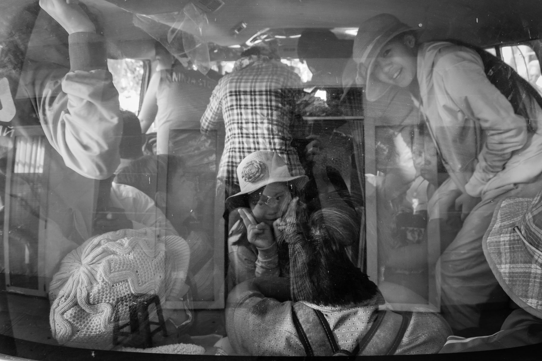 Children affected by Agent Orange taking place in the minibus after having spend the day at a day care center in Da Nang, Vietnam, April 2018