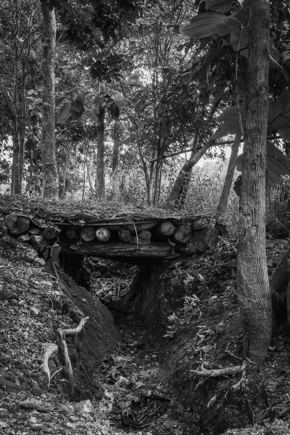 Karen National Liberation Army trenches, Kanele in Kayin State, Myanmar, September 2024