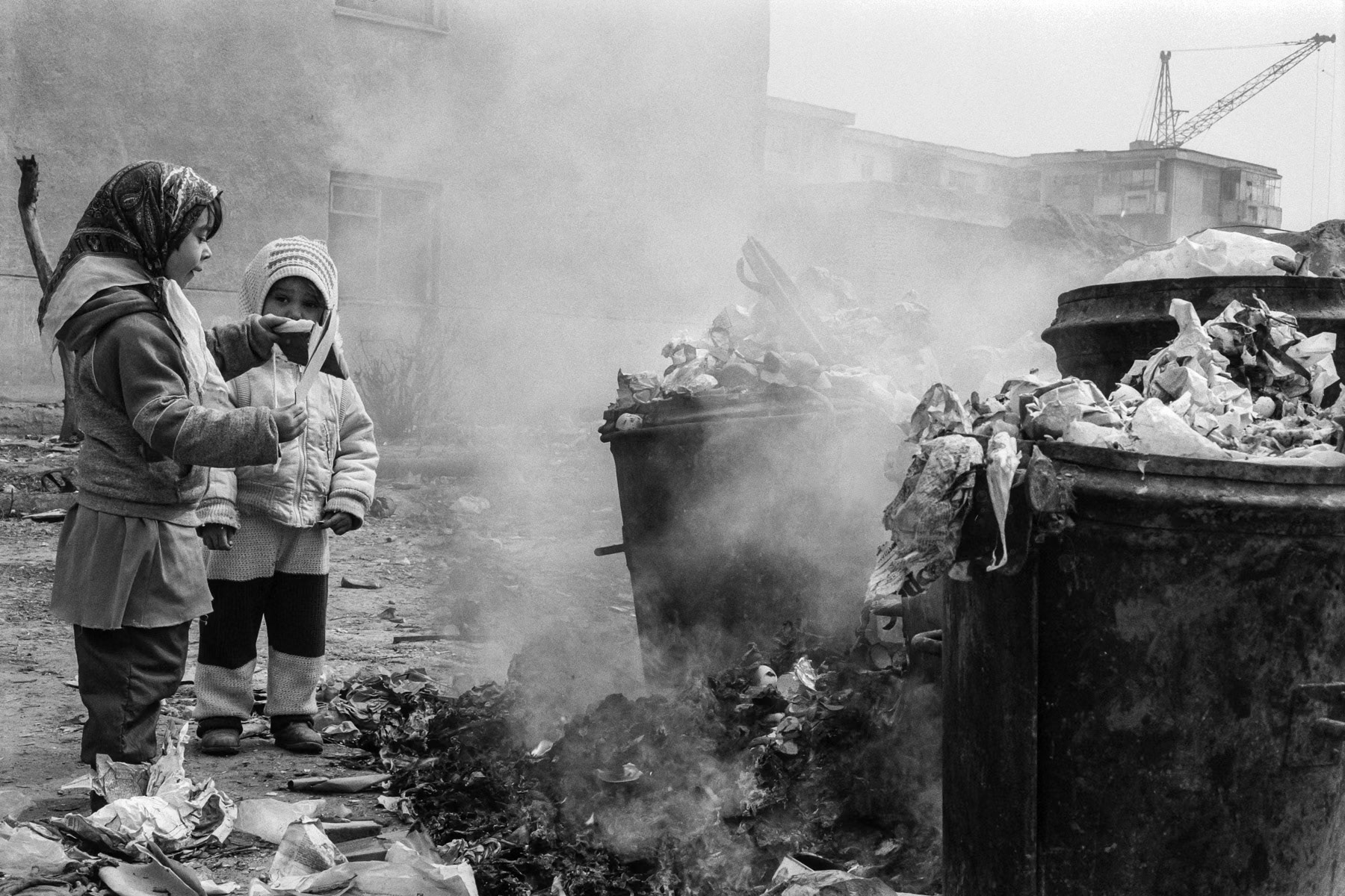 Children looking for useable waste, suburbs of Bucharest, April 1991