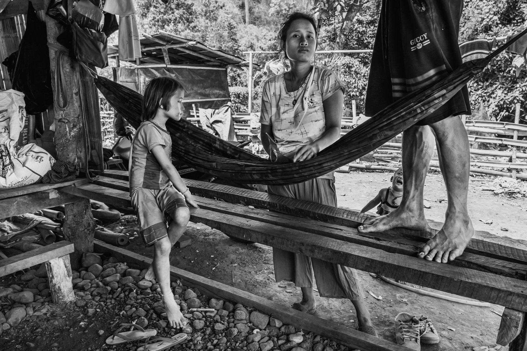 Karen villagers coming to a clinic in Htaw IDP camp in Kayin State, Myanmar, May 2024