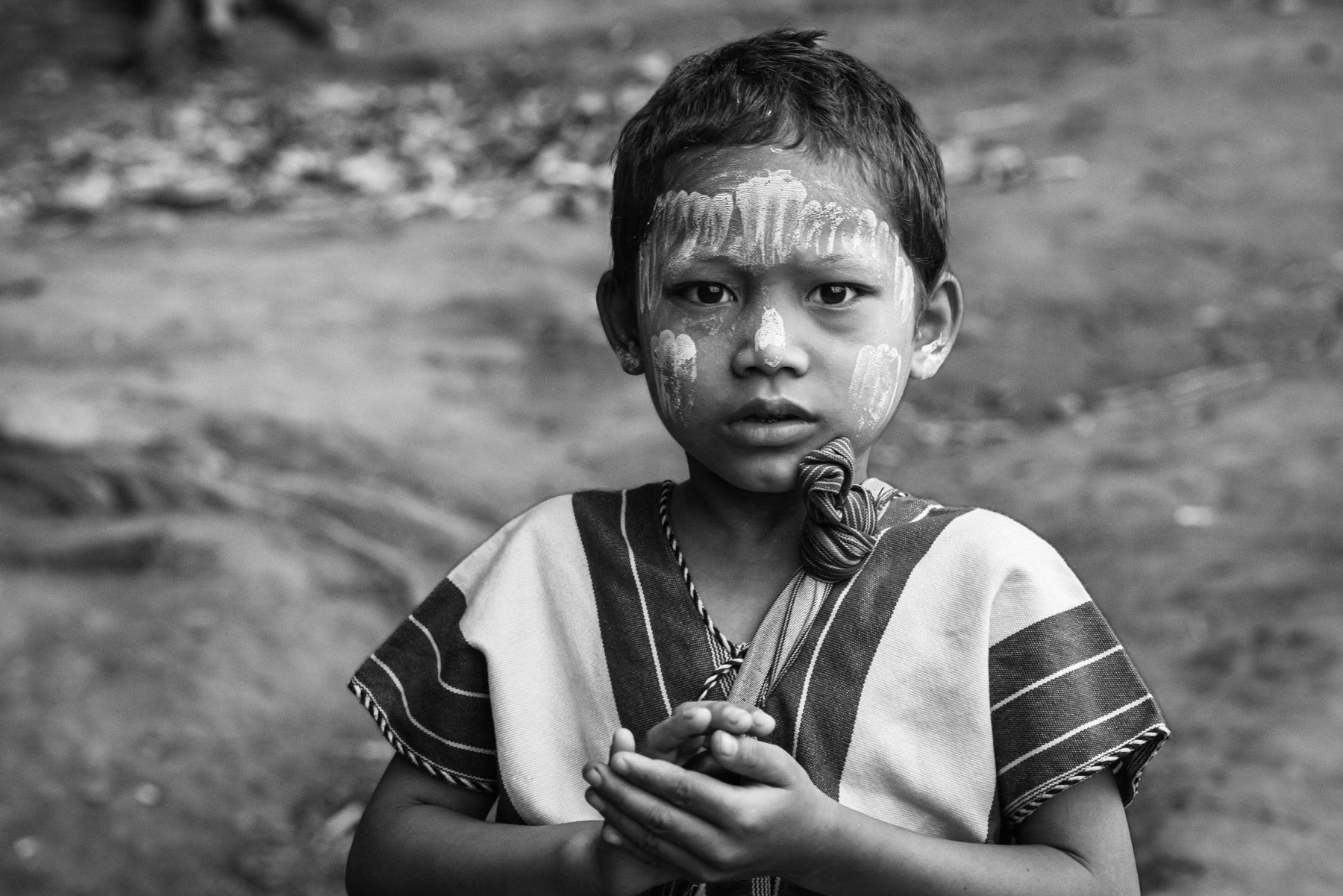 Karen child displaced by the ongoing civil war in Myanmar. Htee Baw Kaw, Karen State, Myanmar, October 2025