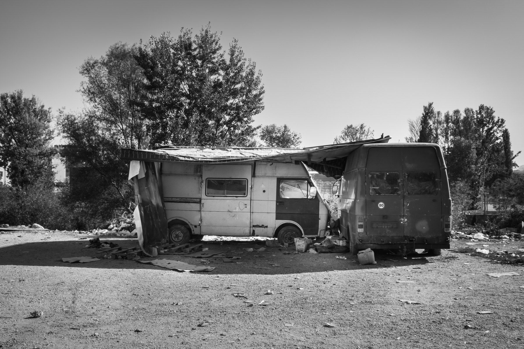 Makeshift business. Kosovska Mitrovica, Northern Kosovo, October 2018