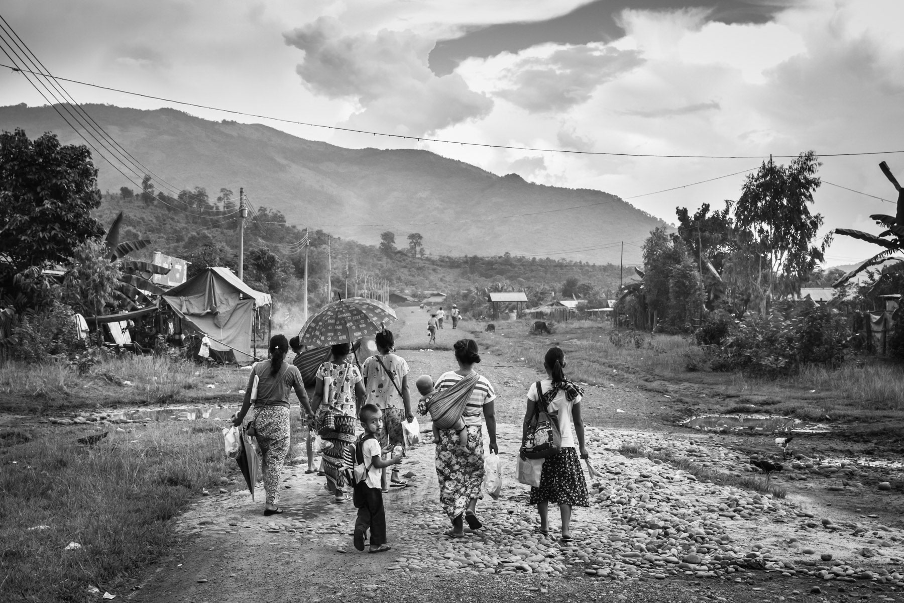 Ngwi Pyaw San Pya village for returnees in Kachin State. Over 100,000 Kachin are still displaced within Kachin State since the armed conflict resumed in 2011 between the Myanmar military and the Kachin Independence Army (KIA). Myitkyina township in government controlled territory, Myanmar, September 2019