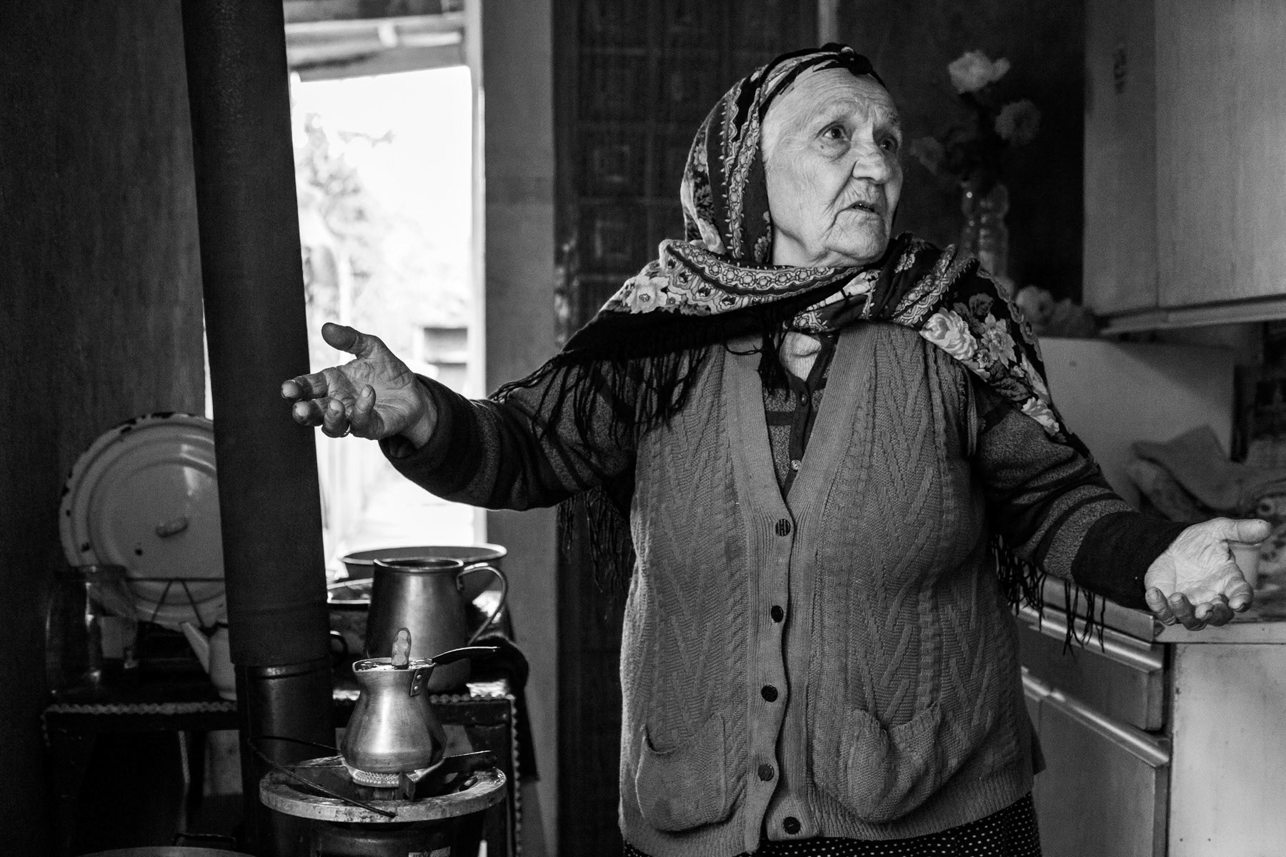 Old woman from Getavan village in northern Karabakh, October 2013