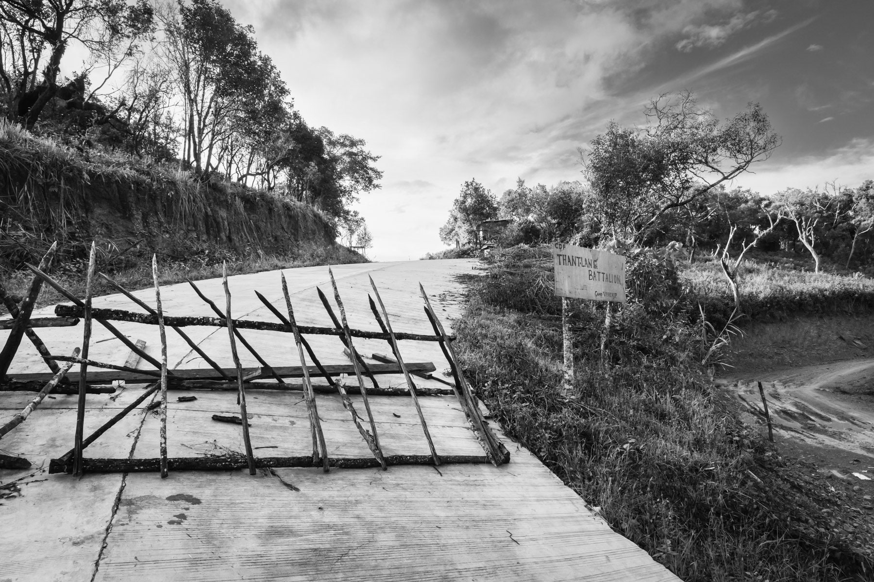 Check-point near Thantlang CDF advanced position. Chin State, Myanmar, September 2022