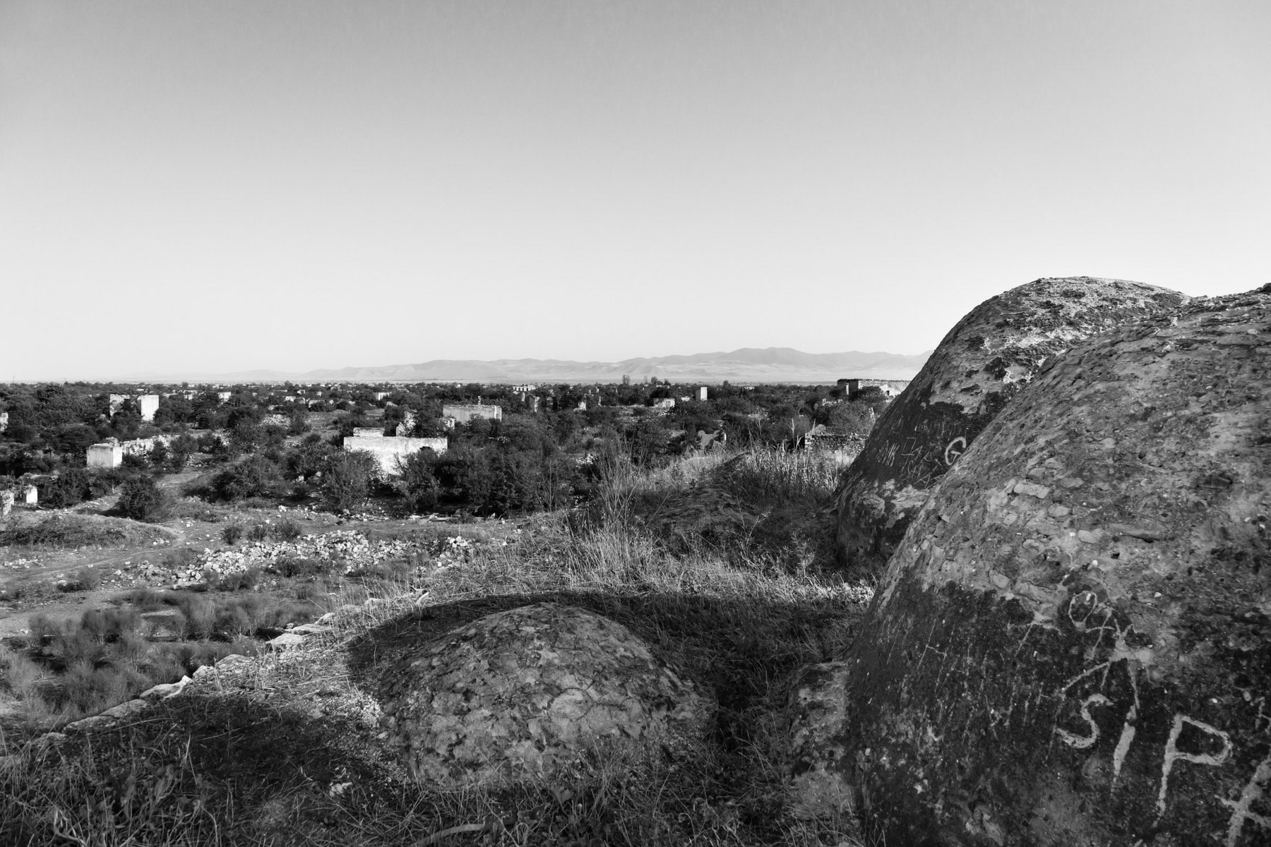 View from the mosque of what was once the city centre of Agdam, Karabakh, July 2014