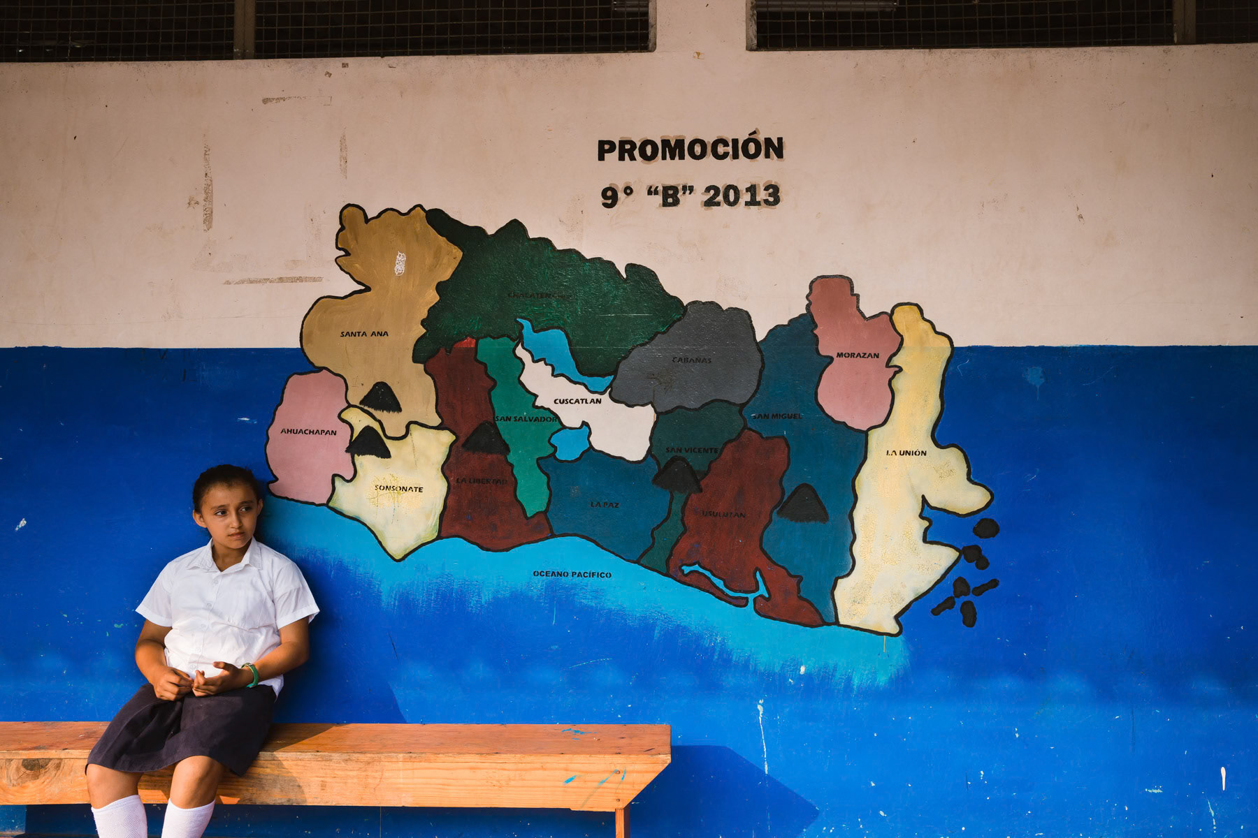 Map of El Salvador, Arcatao school, Chalatenango, El Salvador, April 2019