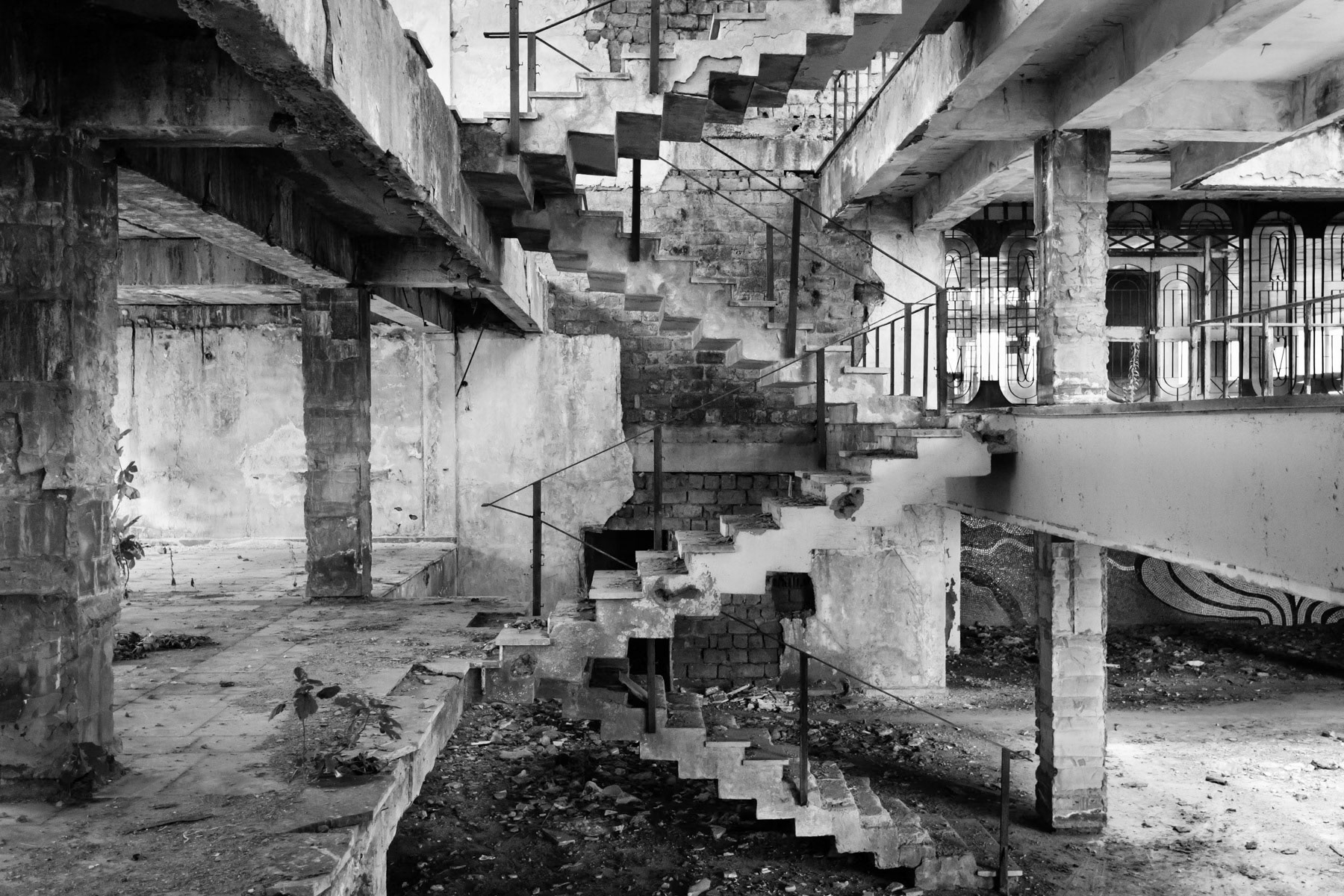 Interior of a former hotel complex in Tskaltubo used as an IDP collective centre since the mid nineties, Georgia, July 2014