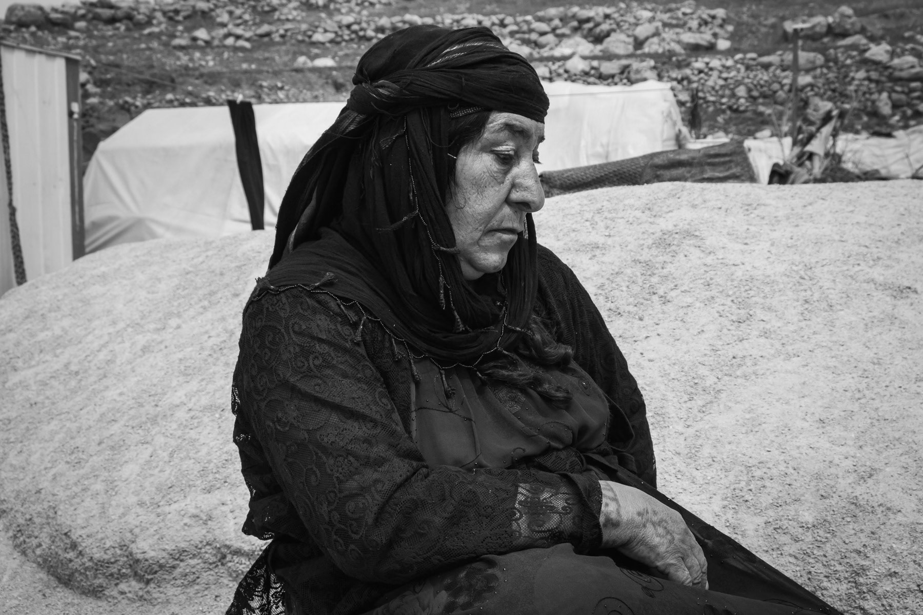 Victim of a chemical attack on the village at the end of the Iran/Iraq War in 1988 and nowadays homeless following a severe earthquake last December. Zardeh, Kermanshah Region, Iran, April 2018