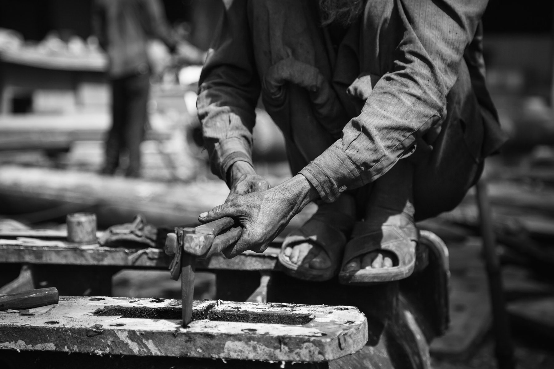 Ship part breaking, Bhatiary ship breaking yards, Bangladesh, October 2014