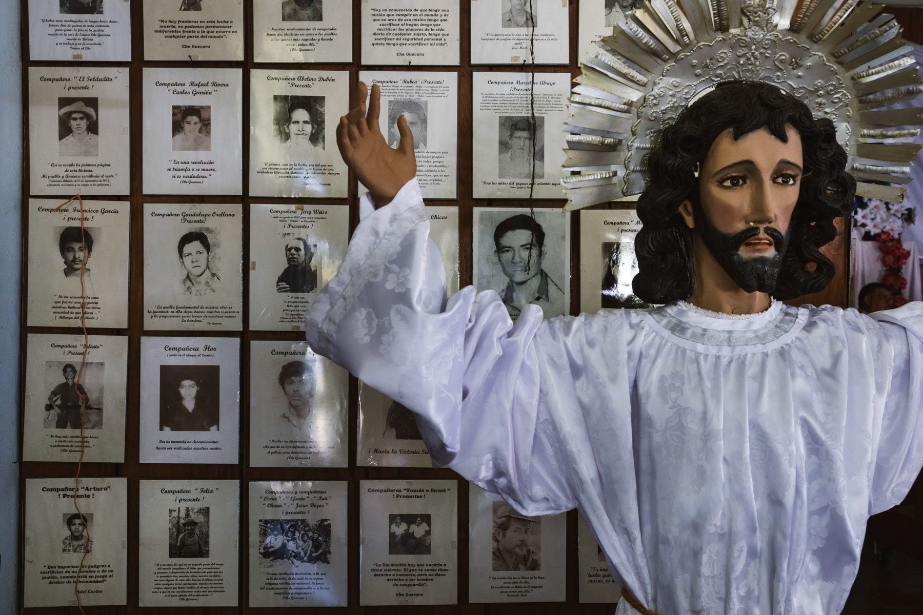 Victims of the civil war that raged between 1980 and 1992 in El Salvador. Church of Arcatao in Chalatenango, El Salvador, April 2019
