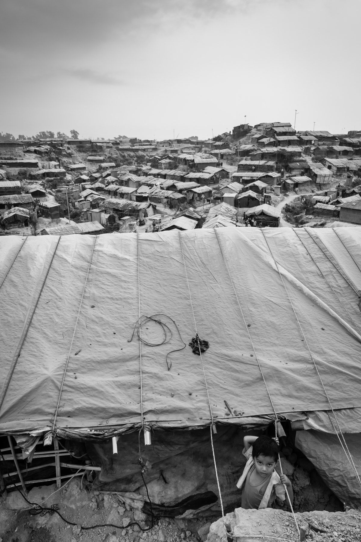 Balukhali refugee camp for newly arrived Rohingya, nearly one million Rohingya have fled persecution and brutal ethnic cleansing campaigns carried out by the military since October 2016. Ukhiya, Bangladesh, March 2018