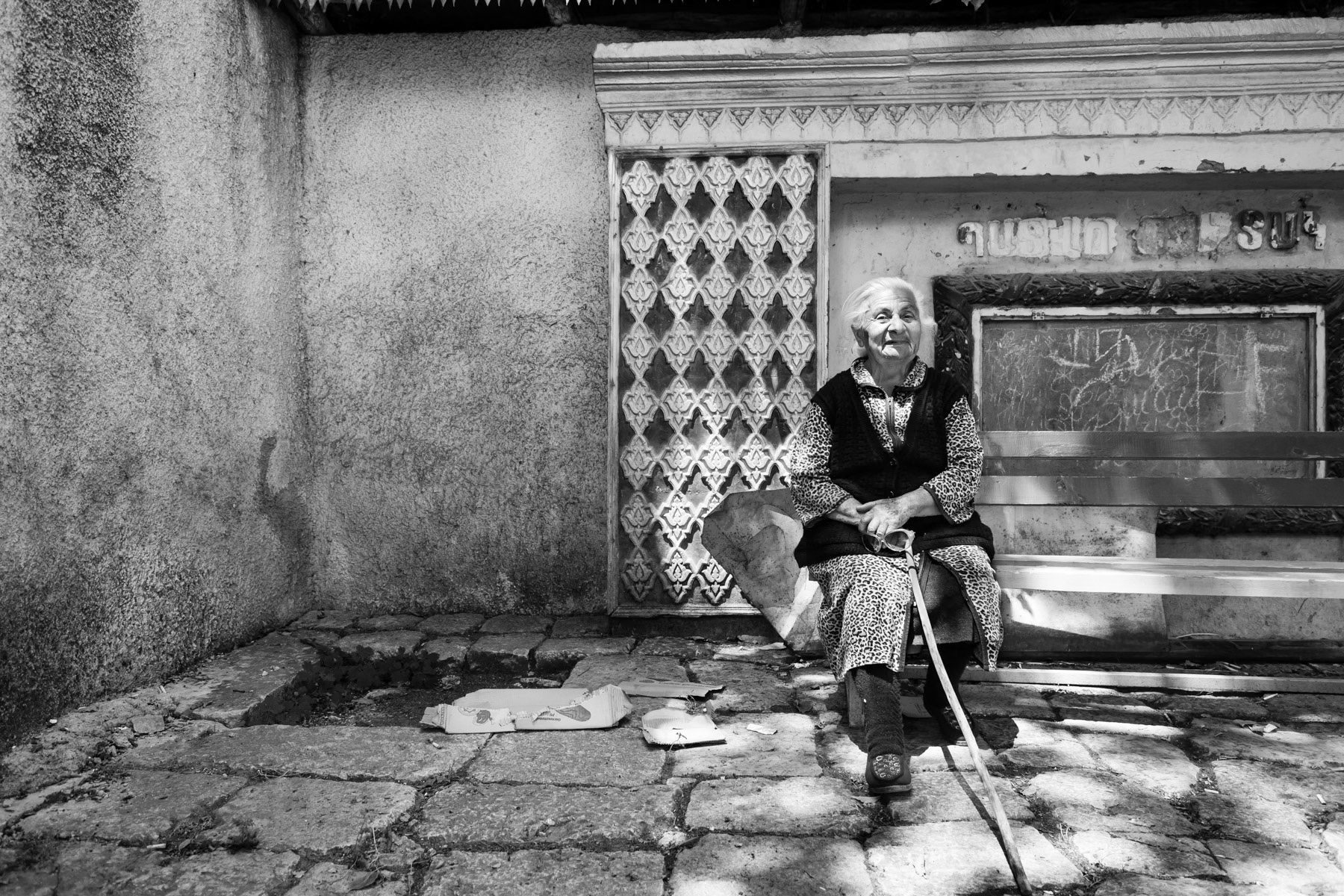 Retired teacher in Karintak village, Karabakh, July 2014
