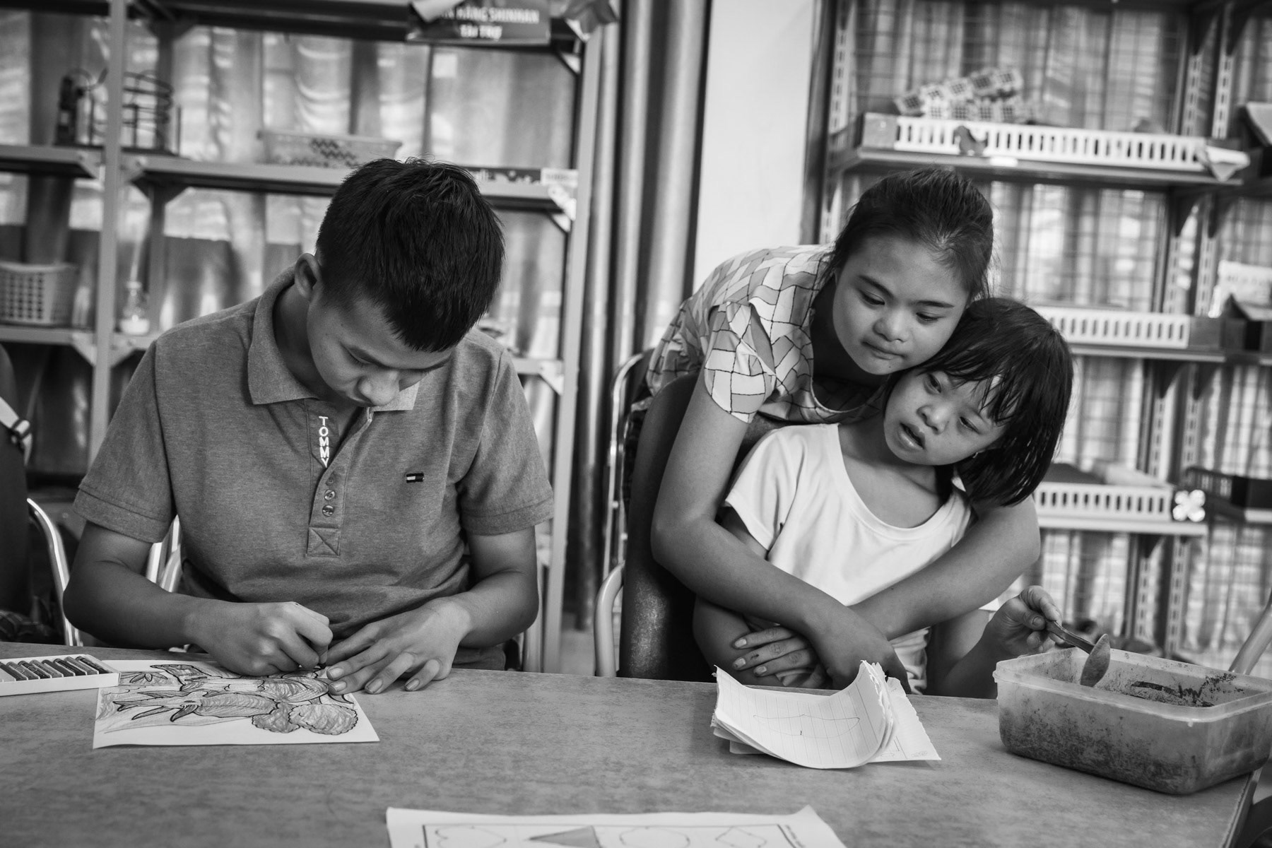 Agent Orange victims at the Friendship Village in Hanoi. The Friendship Village is a center where specialised and professional care and eduction is being provided for second and third generations victims of the chemical agent, Agent Orange. Hanoi, Vietnam, June 2018