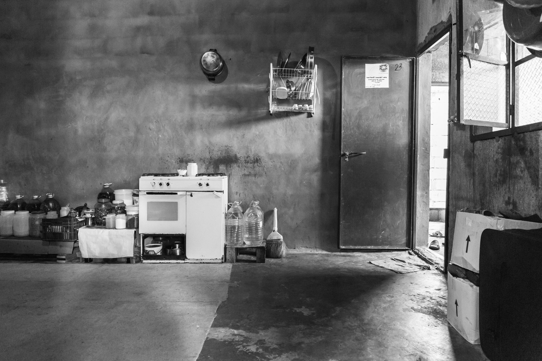 Shelter in an unfinished building rented by Syrian refugees, Akkar in Tripoli region of Lebanon, March 2016