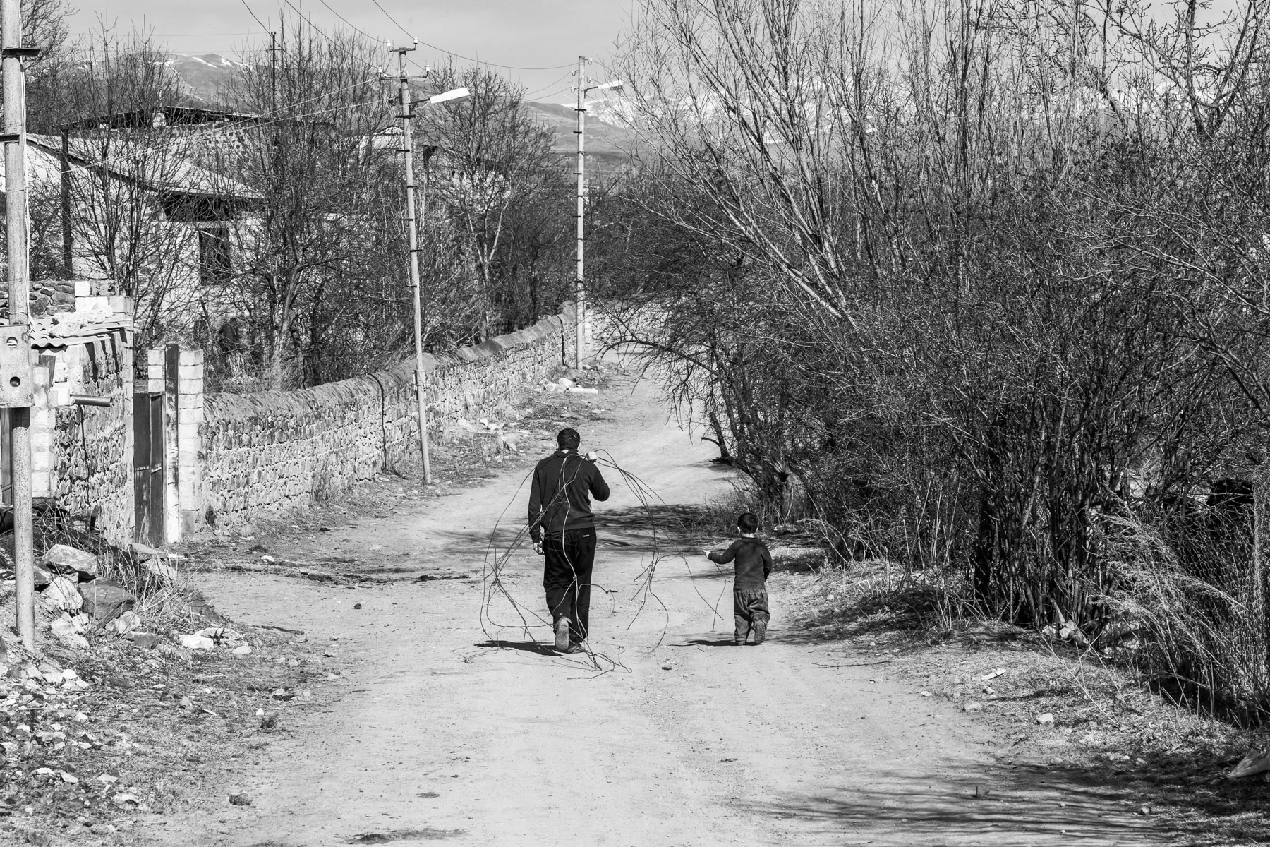 Collecting useful building material, Karvachar town, Nagorno-Karabakh, February 2014
