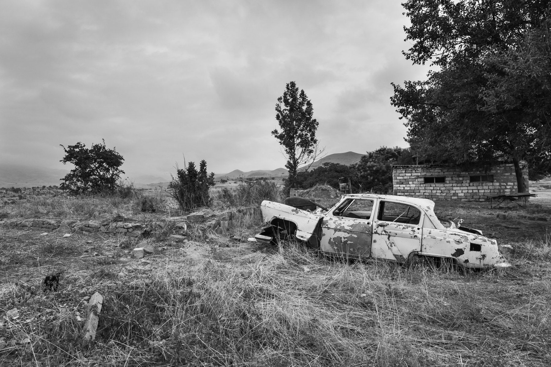 Jrakan second line of defence in the ethnically cleasned territory of Cabrayil. Nagorno-Karabakh, August 2016