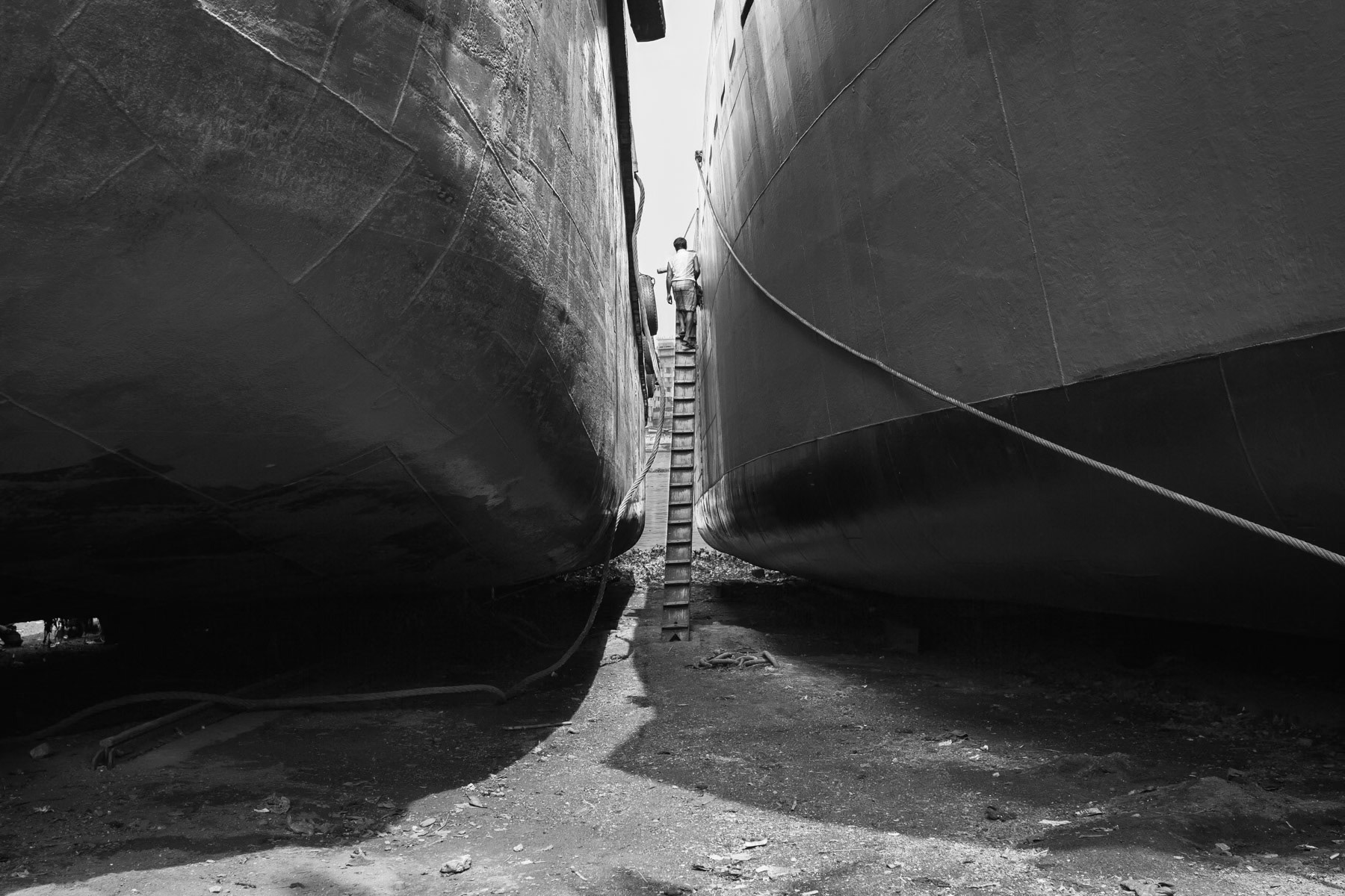 Ship repair yards along the Buriganga river, Dhaka, Bangladesh, October 2014