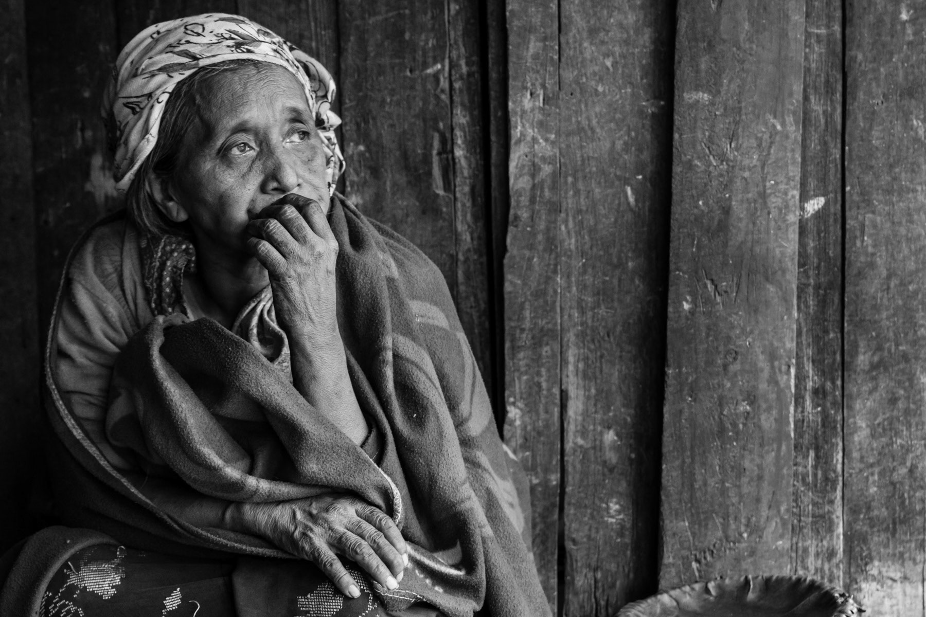 Chin elderly woman, Tisenb village in Lautu region, Chin State, Myanmar, September 2022