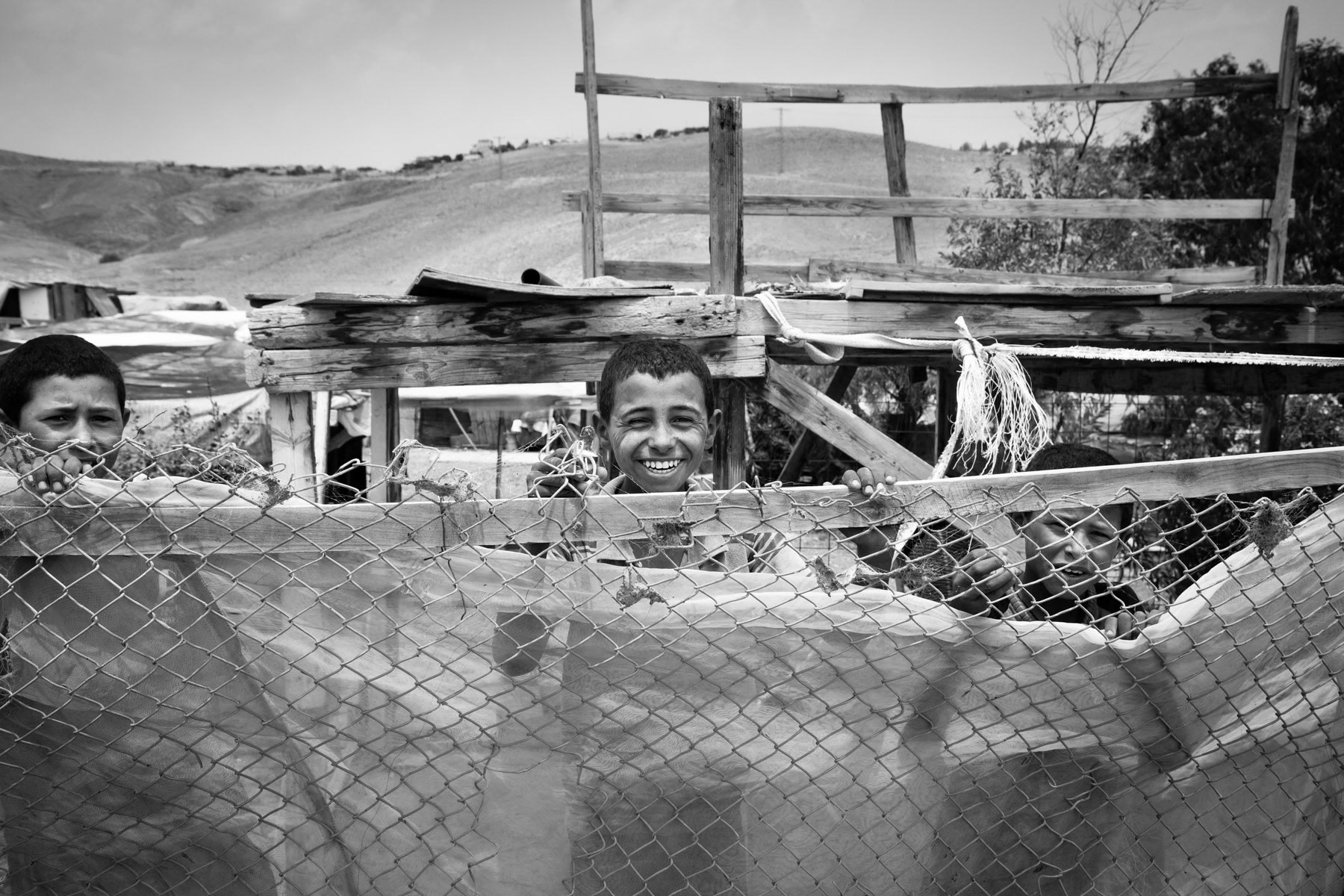 Childeren in the Bedouin settlement of Khan Al Ahmar, Palestine, May 2014