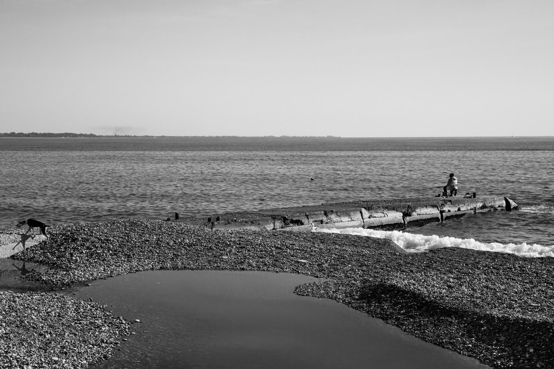 Black Sea beach in Sukhumi, October 2013