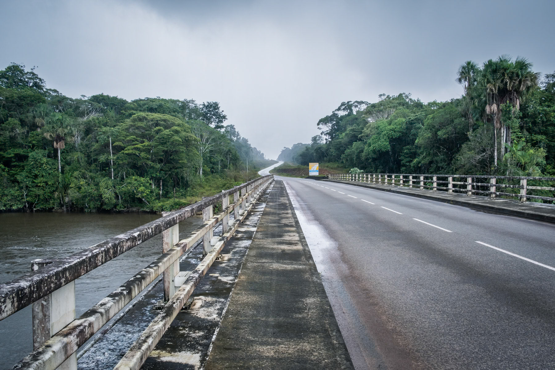 Bridge across the Orapu River in French Guyana, March 2022