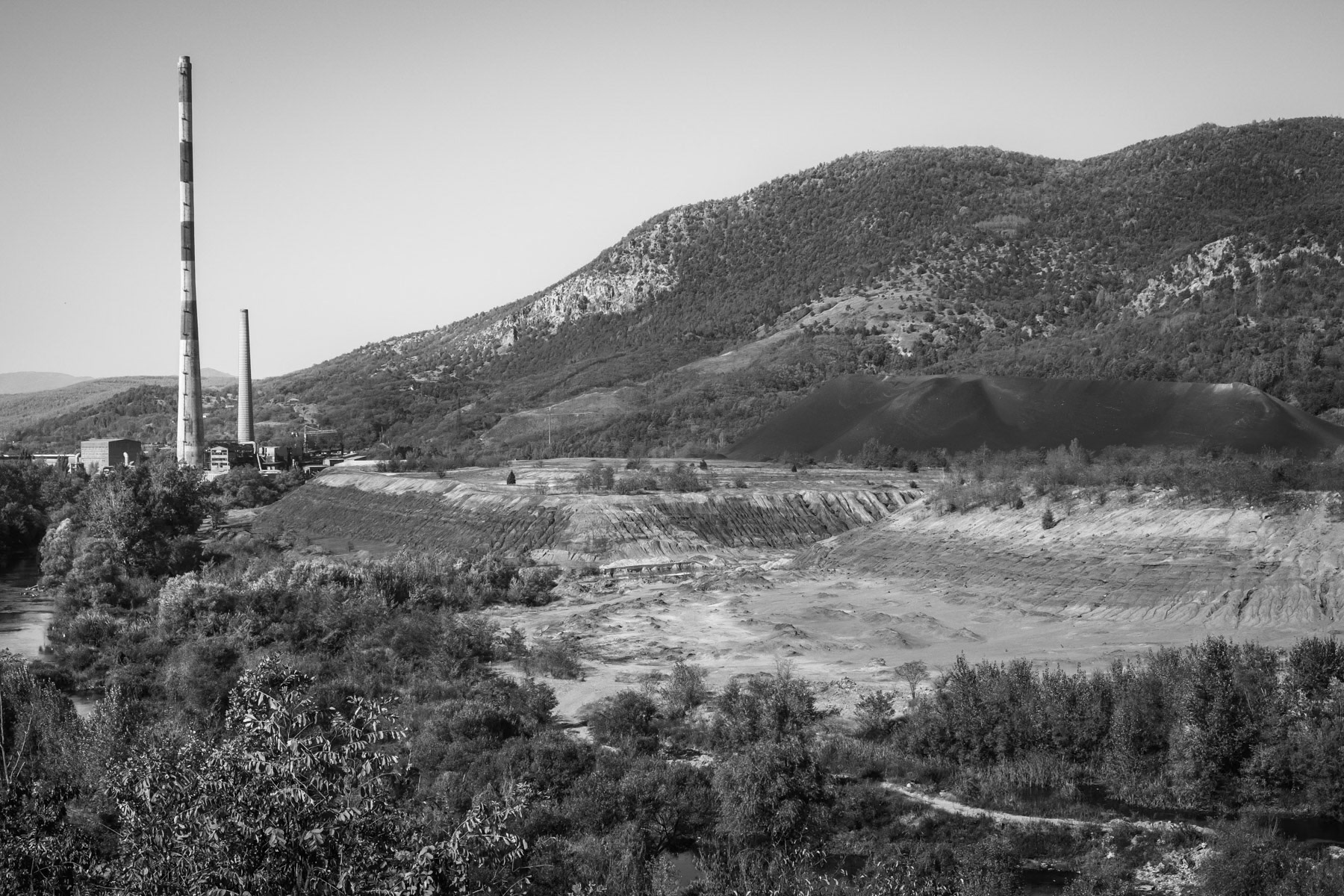 A coal fired thermoelectric power plant. Kosovska Mitrovica, Northern Kosovo, October 2018