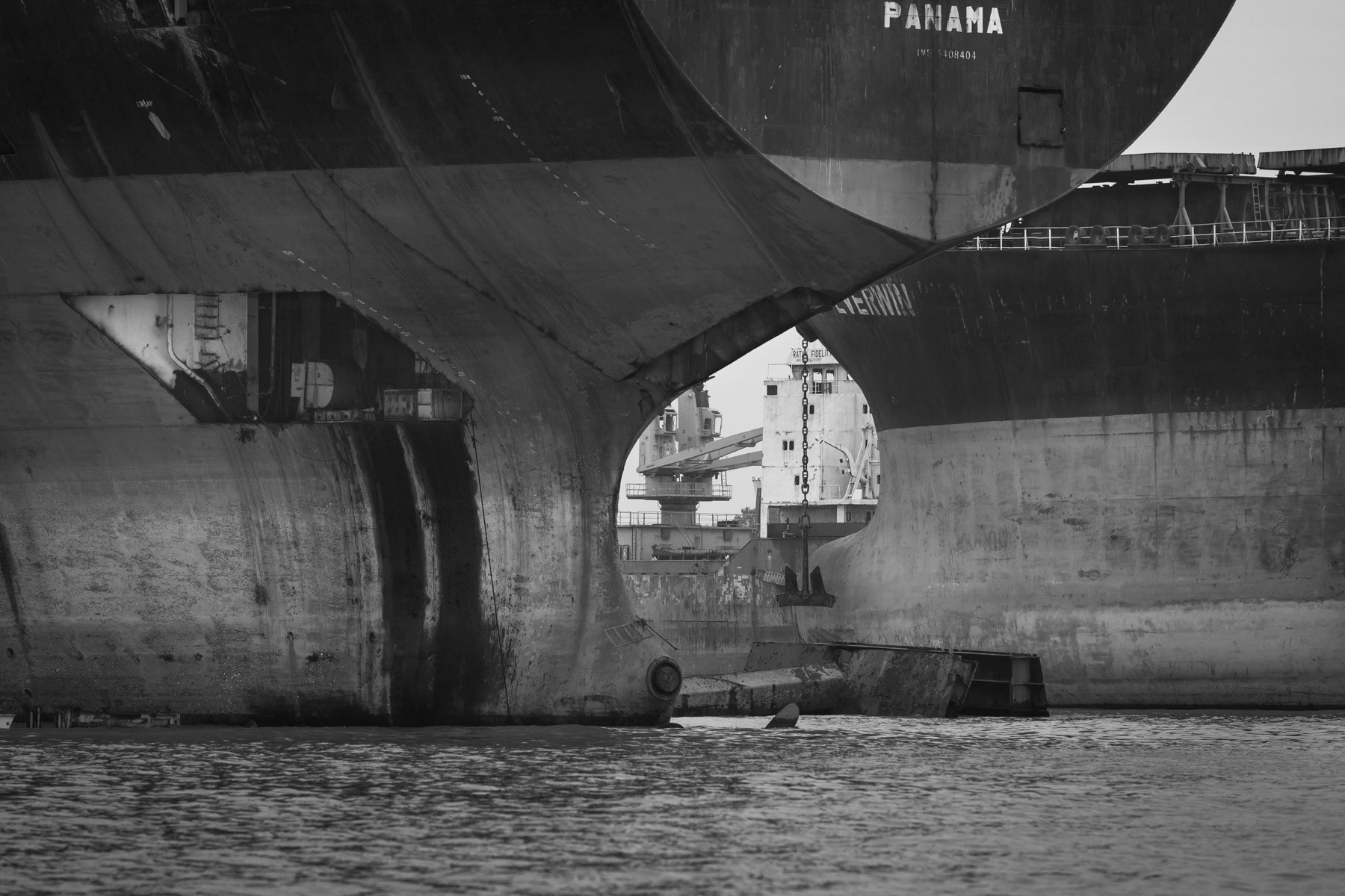 Genrators, engines and fuel are usually first dismembered before the ship is cut in parts. During this breaking up stage a lot of oil, fuel and other toxic waste finds it way on the over polluted beaches and sea. Bhatiary ship breaking yards, Bangladesh, October 2014