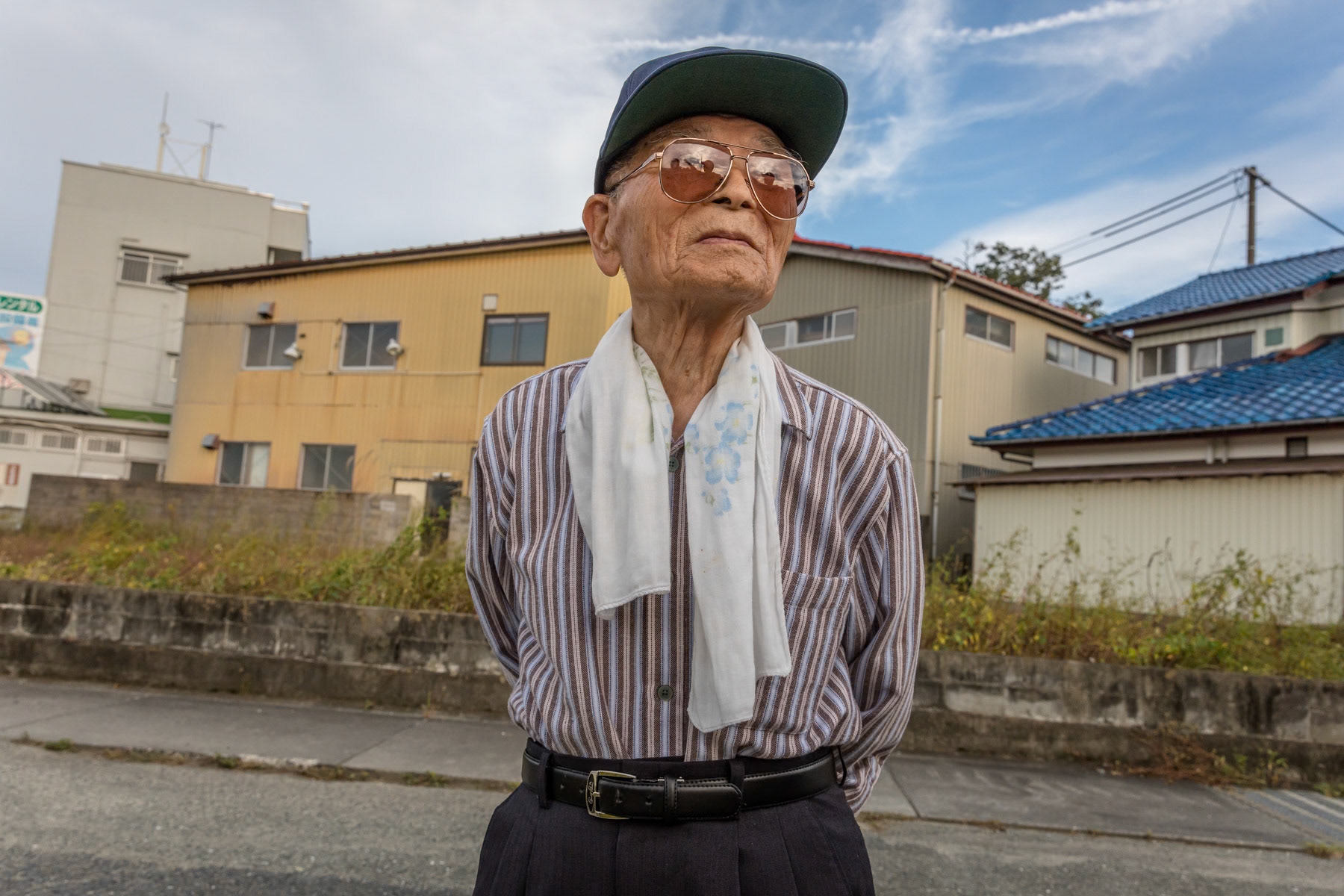 Ninety one year old resident of Namie who returned to the town in 2018. Before the 2011 Tsunami and the Fukushima Nuclear Power Plant meltdown more than 21,000 people lived in the town of Namie few Km from the power plant. Today, less than 1,000 have returned and most houses and buildings have been earmarked for destruction and removal of contaminated building materials. Namie, Fukushima Prefecture, Japan, October 2019
