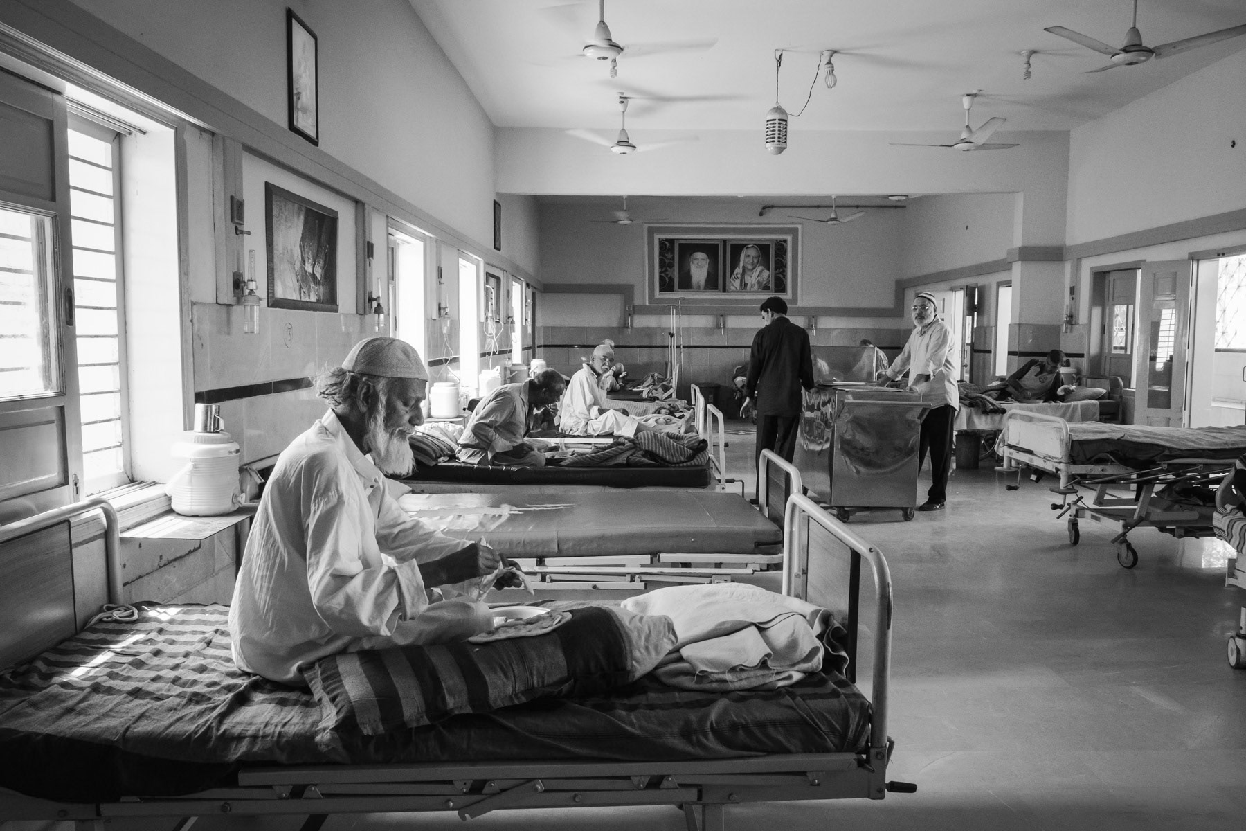 Dispensary part of the shelter for drug addicts and elderly homeless. EDHI Home in Karachi, Pakistan, March 2018