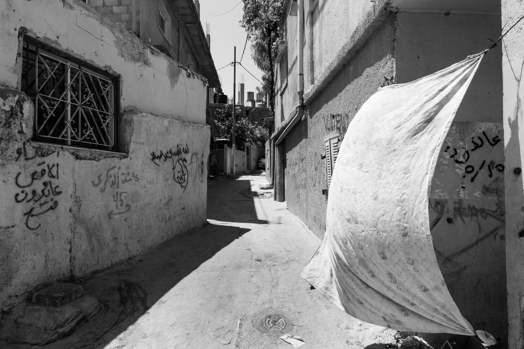 Dheisheh refugee camp has about thirteen thousand registered refugees and covers an area of one square kilometre, Bethlehem, Palestine, July 2013