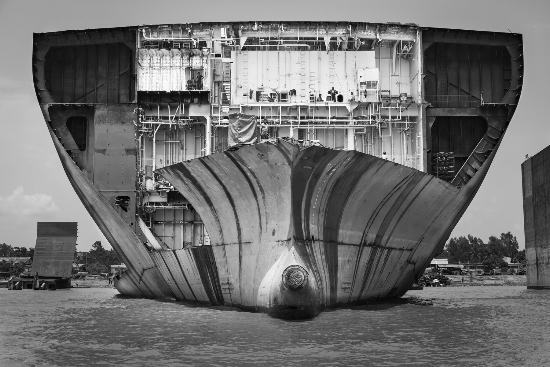 Final stage of a dismembered boat. Bhatiary ship breaking yards, Chittagong, Bangladesh, June 2015