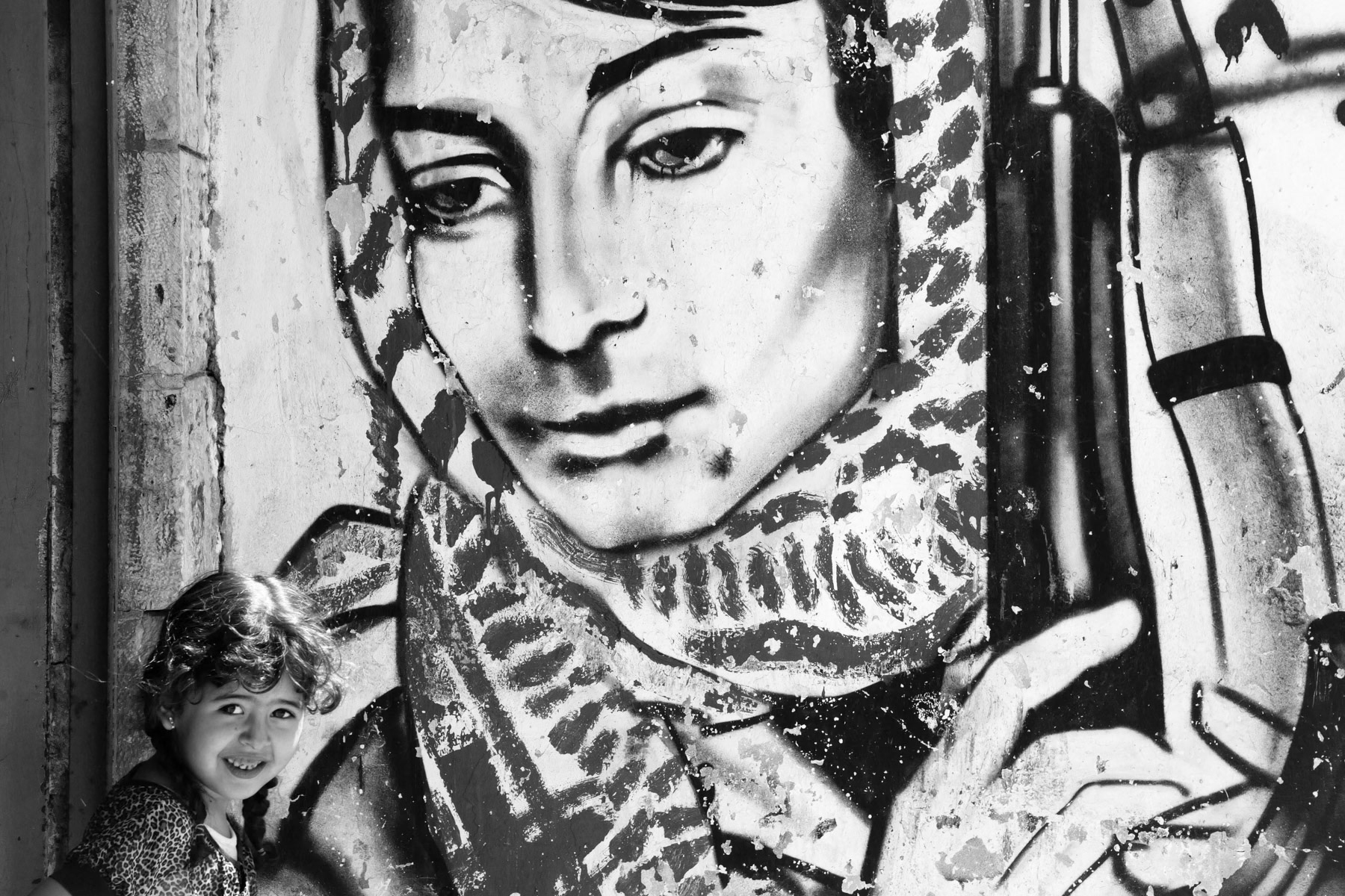 Girl on her doorstep, Aida Camp, Bethlehem, May 2014