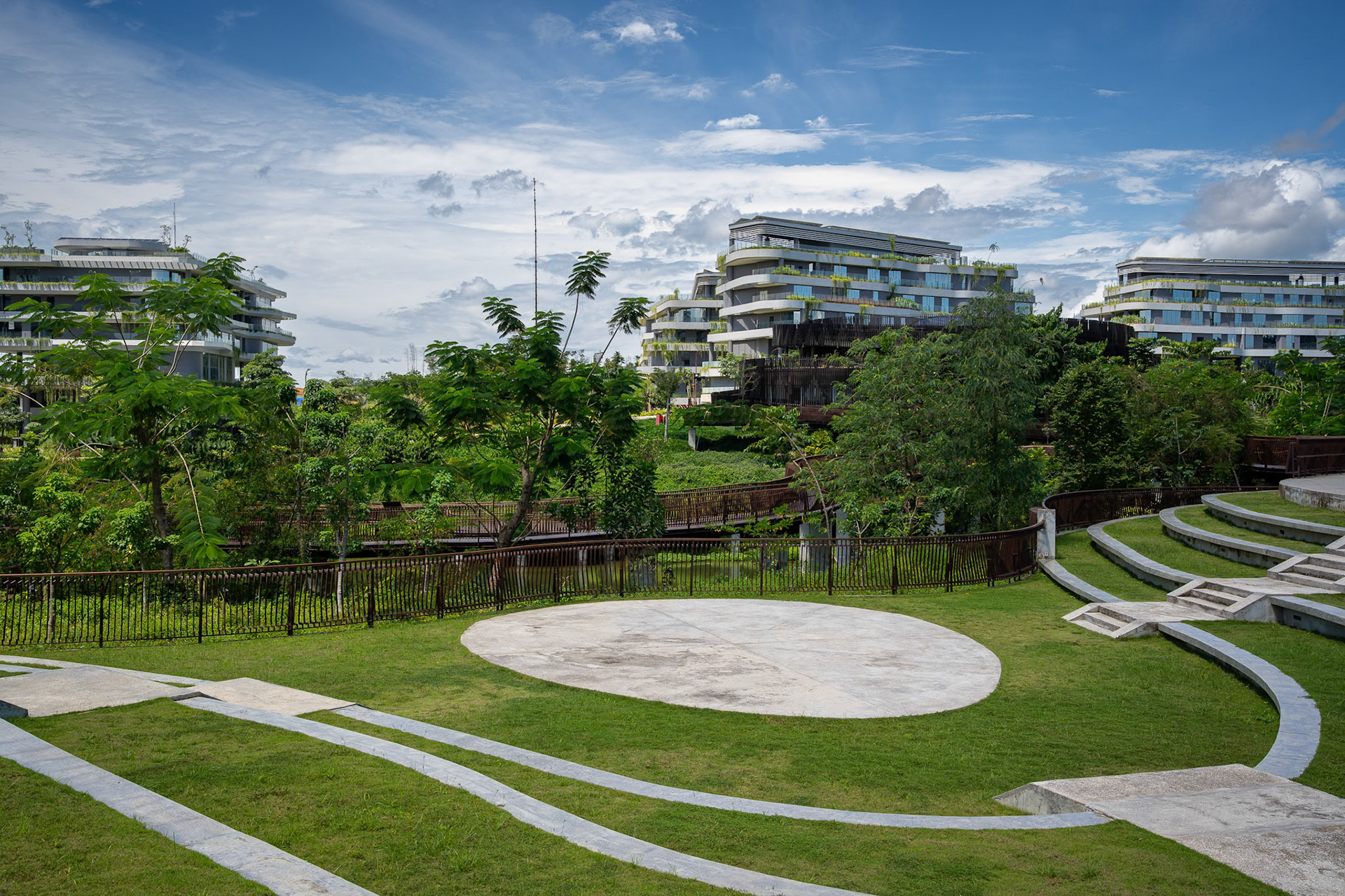 Manicured landscapes where the only residents are the guards. A gated community for a population of civil servants that hasn't arrived. Ibu Kota Nusantara (IKN), Indonesia, January 2026