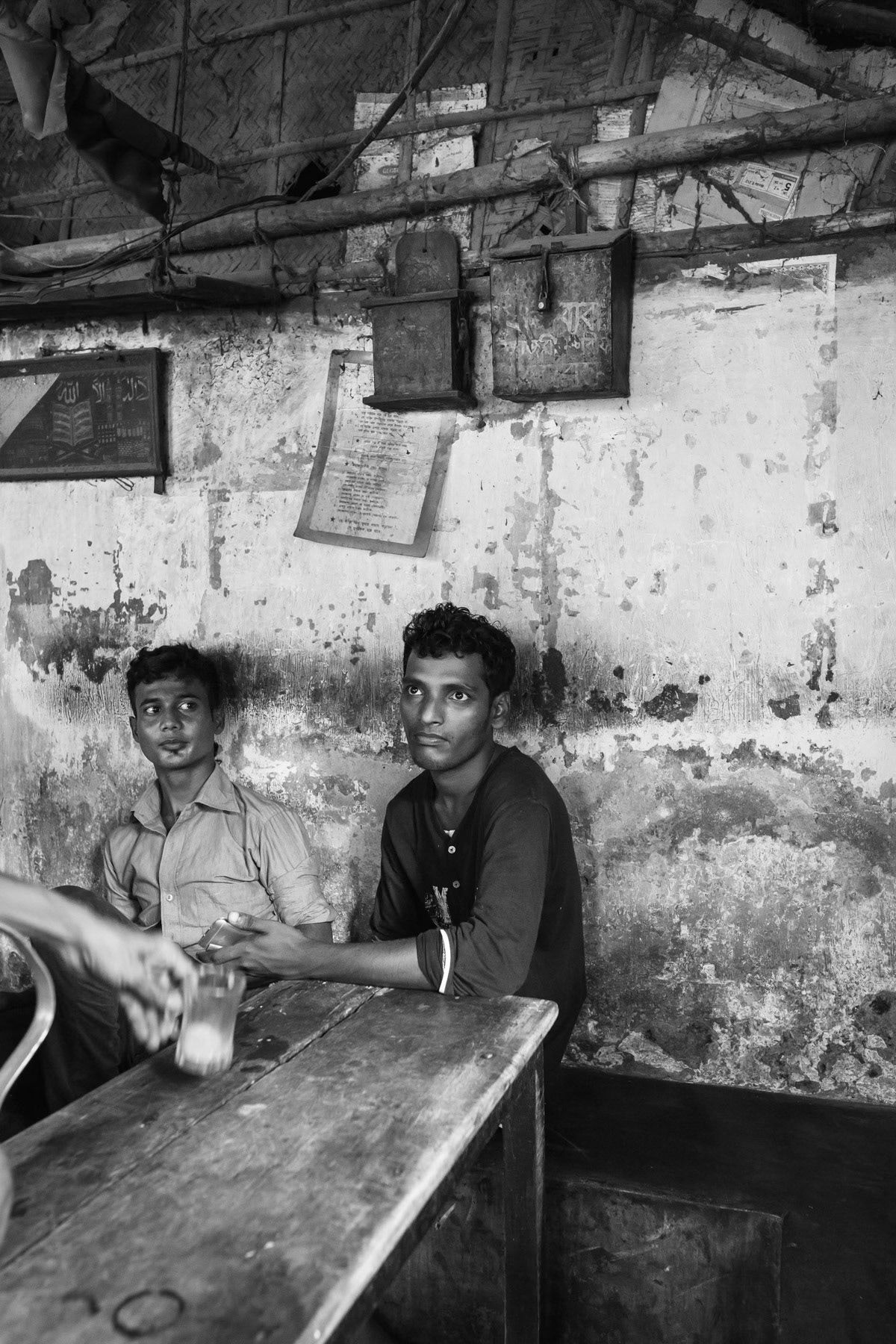 Tea shop, Jhowtila Bihari camp, Chittagong, Bangladesh, May 2016