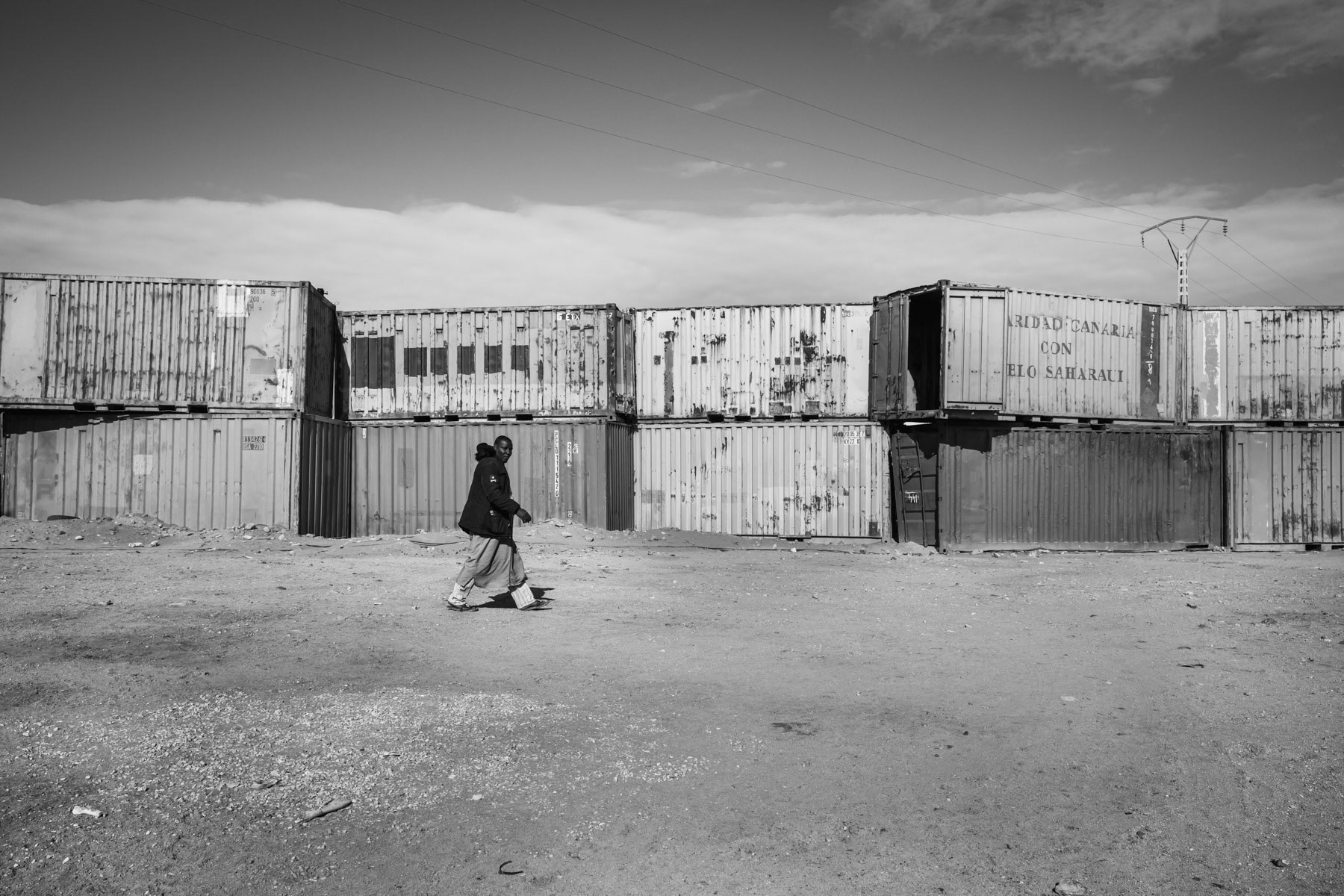 Rabouni, an area in South Western Algeria allocared to the Polisario, de de facto government in exile of the Western Sahara, a disputed territory occupied for 80% by Morocco since 1976. Between 120 and 150,000 Sahawari refugees live in this desertic area in 5 refugee camps and Rabouni as government and admisistrative center. Rabouni, Tindouf Province, Algeria, December 2019