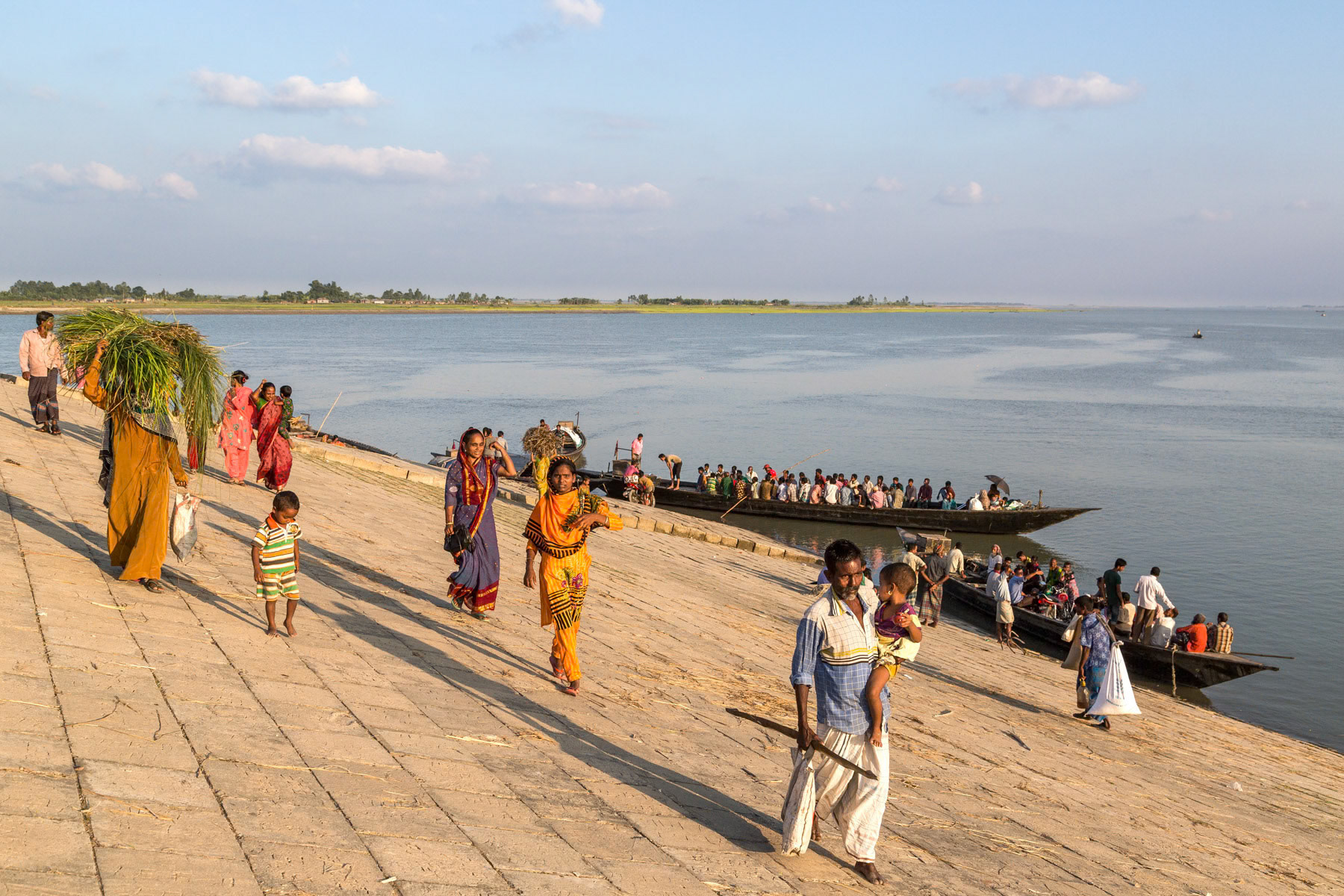 Departure point for the Jamuna river chars, Kalitola ghat, Sariakandi, Bangladesh, October 2014