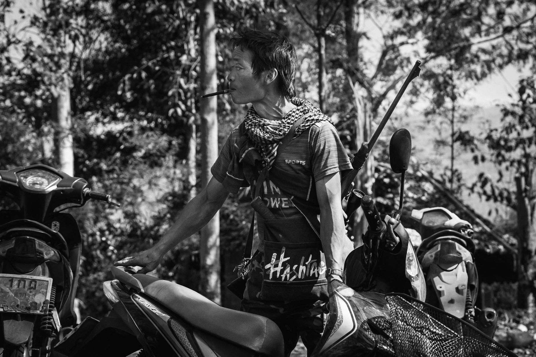 Member of a sniper unit of the Karen National Liberation Army (KNLA) operating in the Wale and Kanele area in Kayin State, Myanmar, January 2024