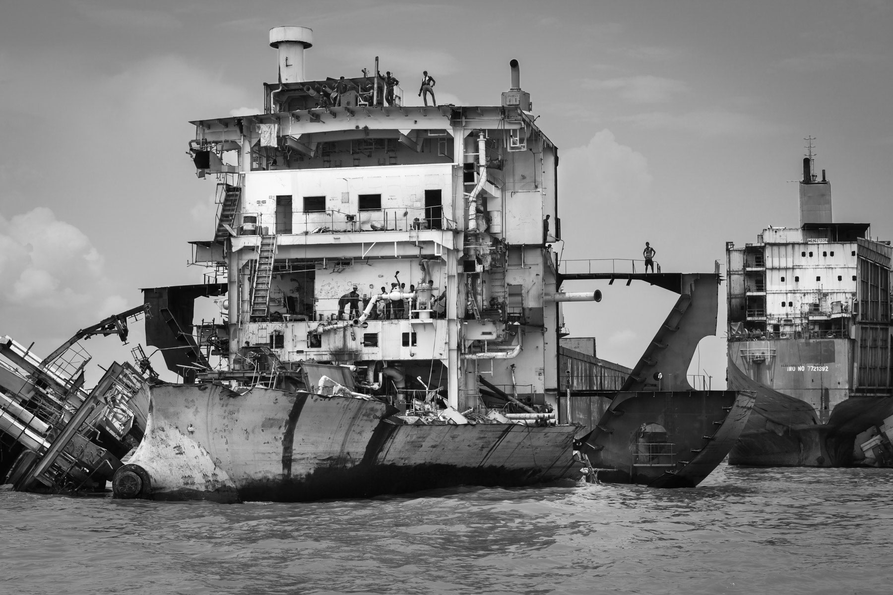 Final stage of a dismembered boat. Bhatiary ship breaking yards, Chittagong, Bangladesh, June 2015