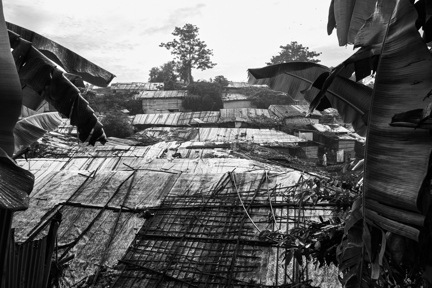 Makeshift shelters stretch across Kutupalong camp, providing temporary refuge for Rohingya families fleeing violence in Rakhine, with approximately 150,000 new arrivals since early 2024. Kutupalong refugee camp, Cox's Bazar, Bangladesh, September 2025