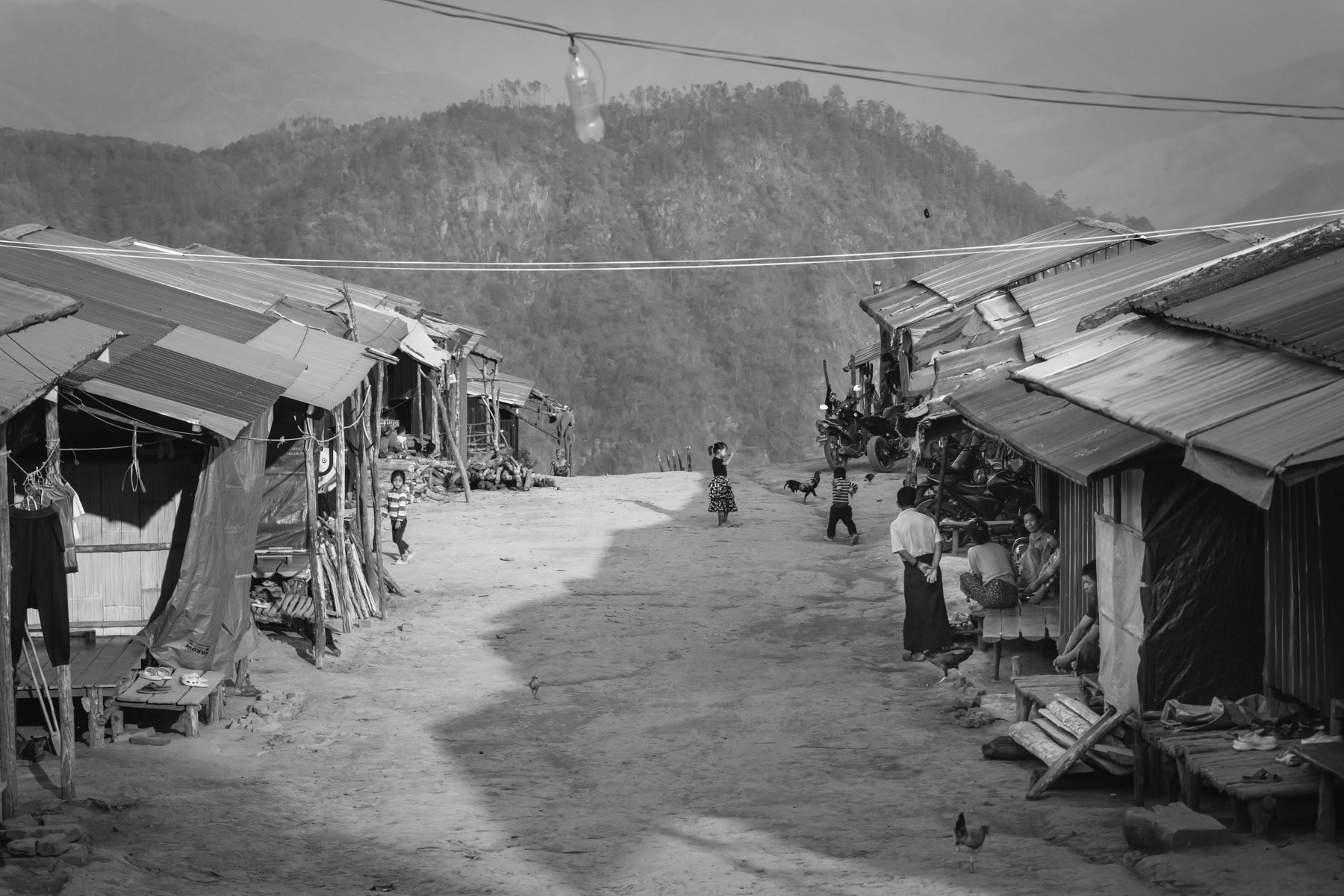 Salen IDP camp, the largest in Chin State, hosting more than 650 people from Thantlang, Kalay and Matupi. Salen, Thantlang township, Chin State, Myanmar, April 2024
