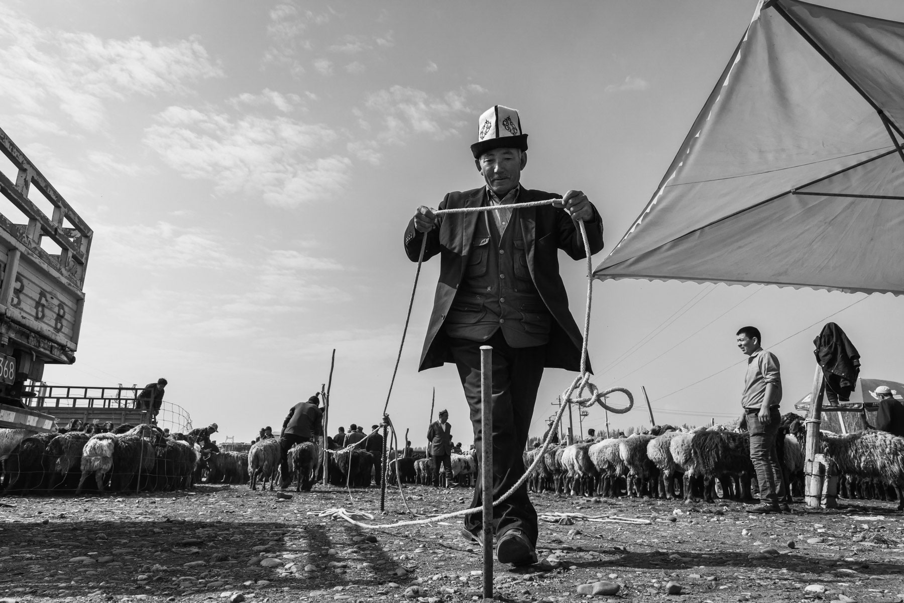 Sunday animal market in Kashgar, Xinjiang, China, September 2019