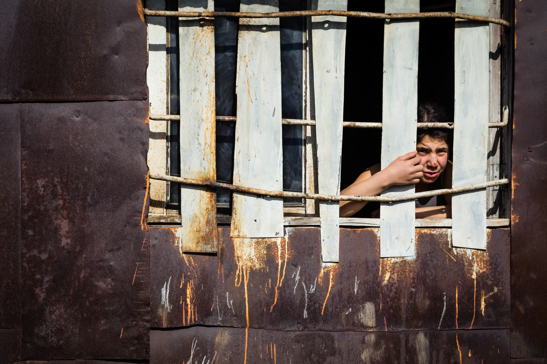 Originally set up as temporary shelters, domik settlements have twenty five year later evolved into permanent ghettos, Vanadzor, Armenia, March 2014
