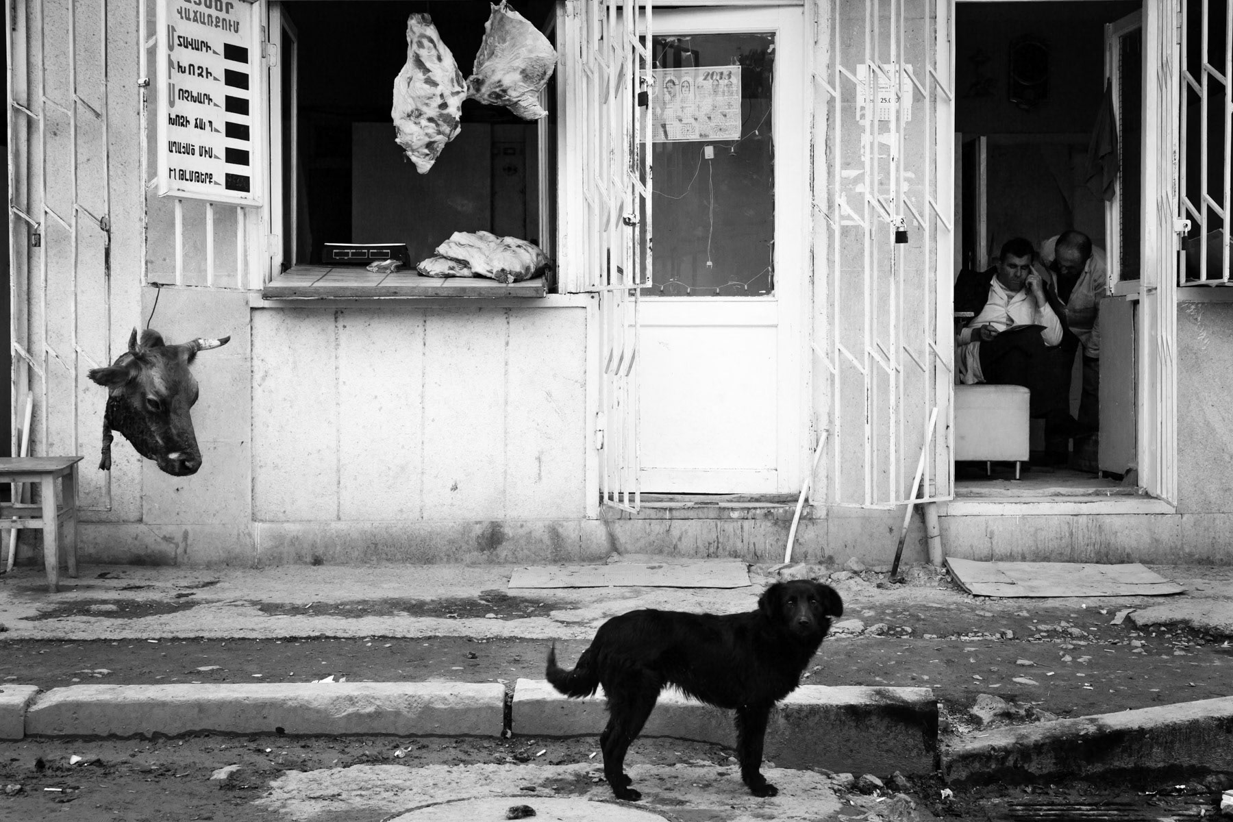 Butcher shop, Stepanakert capital of the de-facto independant un-regognised State of Artsakh, October 2013