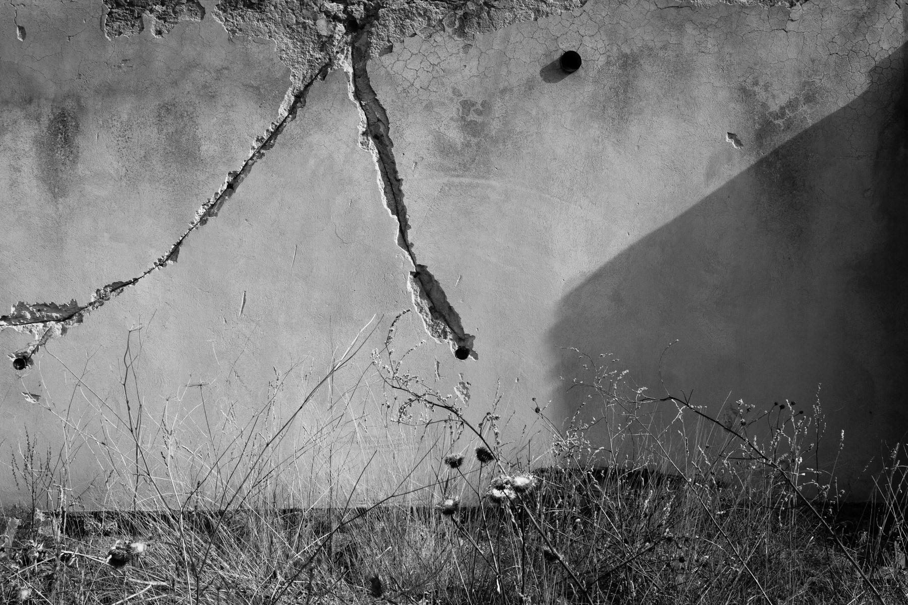 Ripped out electrical wires in a destroyed house, Karvachar town, Nagorno-Karabakh, February 2014