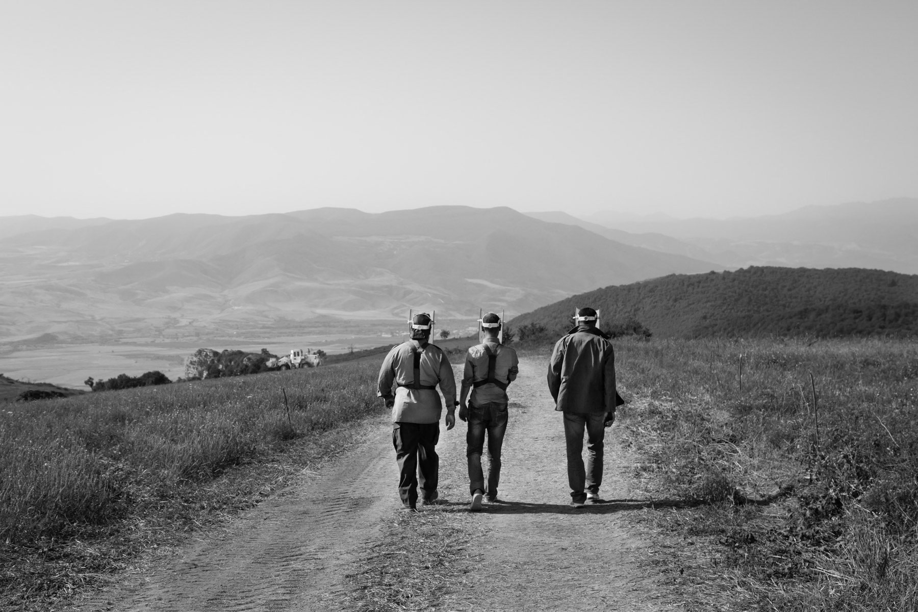 A cleared passage through the fields. The HALO Trust at work, Khramort minefields, Nagorno-Karabakh, July 2014